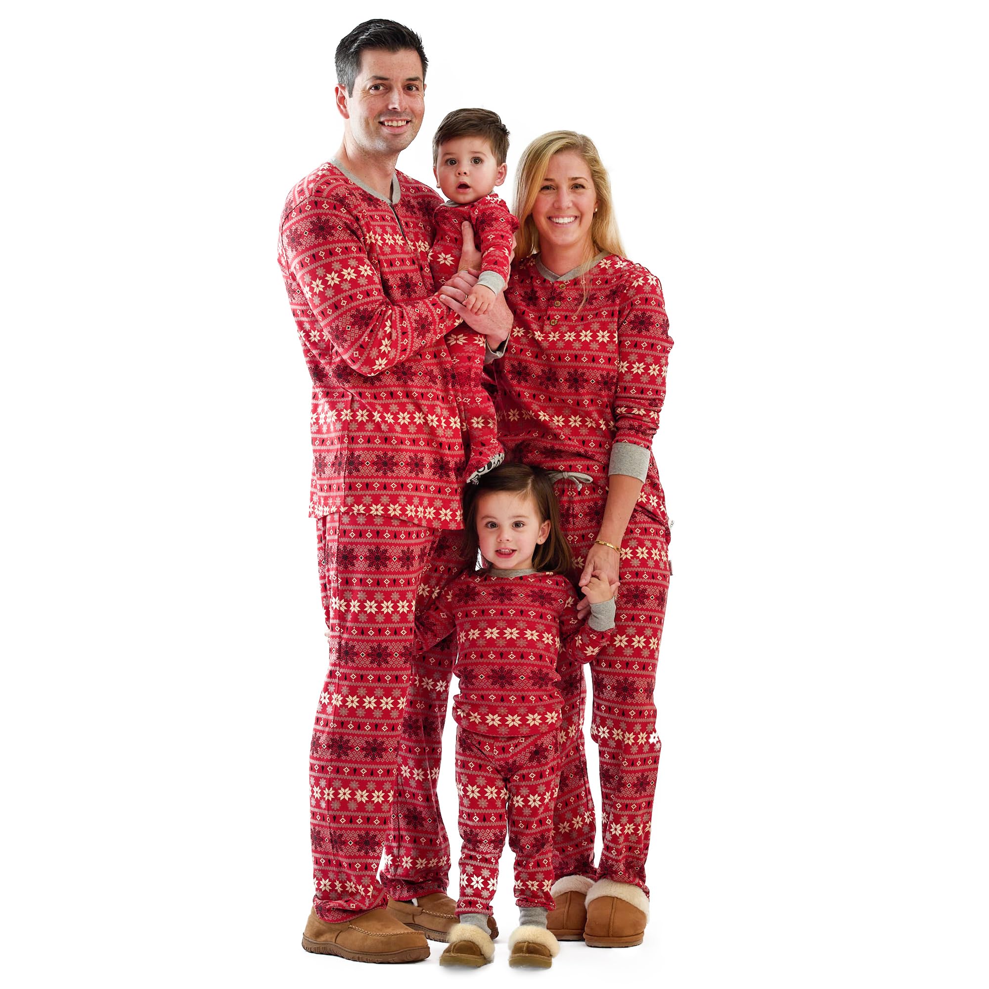 Butterblu JAMIE Matching Family Jammies Christmas Pajamas Organic Cotton PJs Womens, Mens, Kids, Toddlers, Baby, Pets