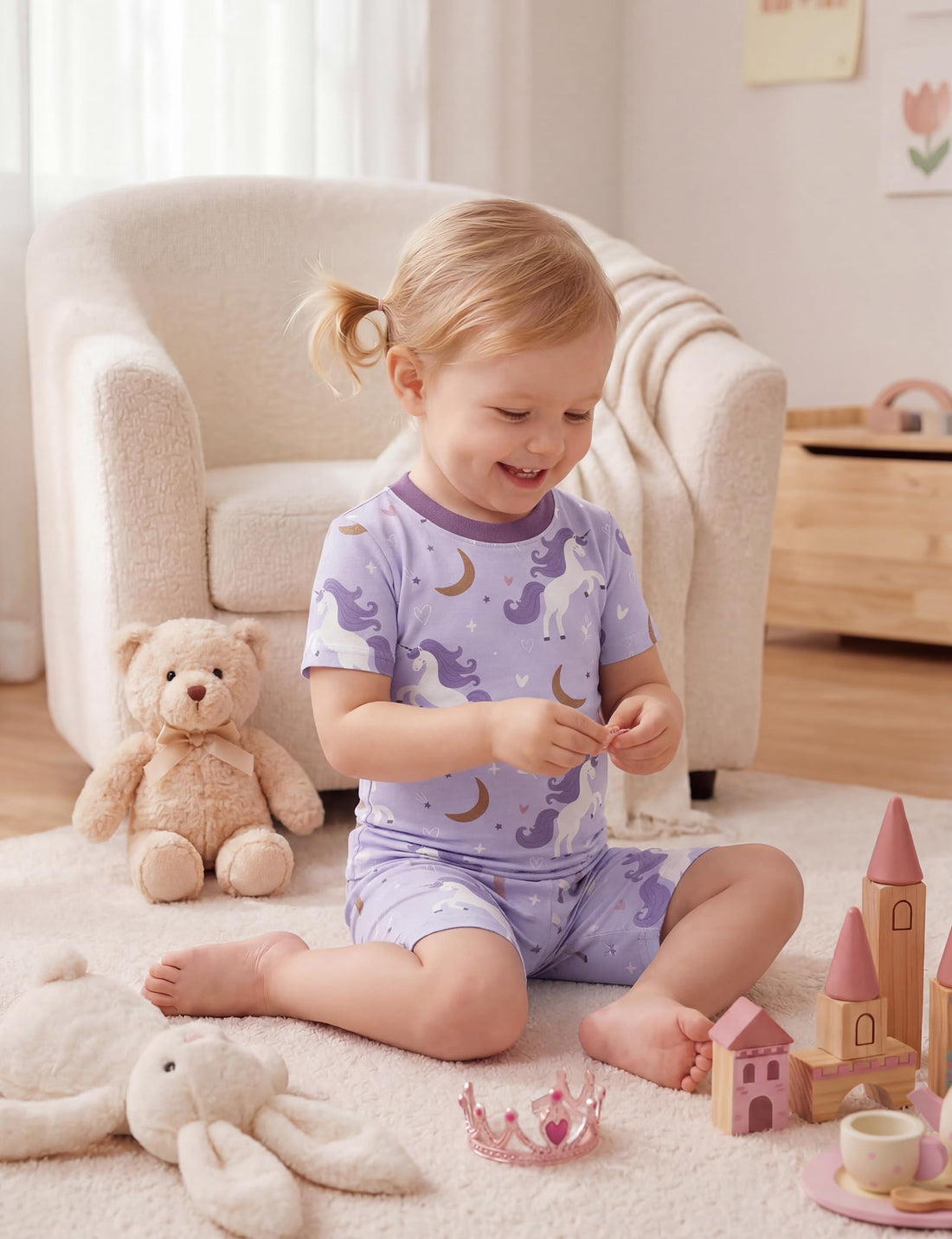 Yoofoss Toddler Pajamas Organic Cotton Baby Girl Boy Pajamas Summer Short Sleeve Kids Clothes Snug Fit Pjs Set 2 Piece