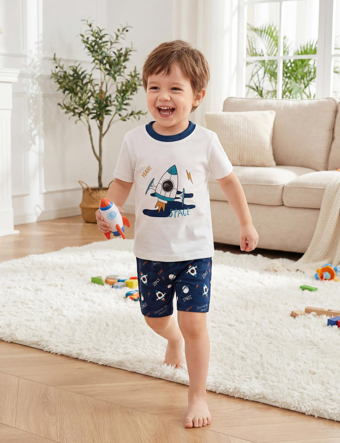 Yoofoss Toddler Pajamas Organic Cotton Baby Girl Boy Pajamas Summer Short Sleeve Kids Clothes Snug Fit Pjs Set 2 Piece