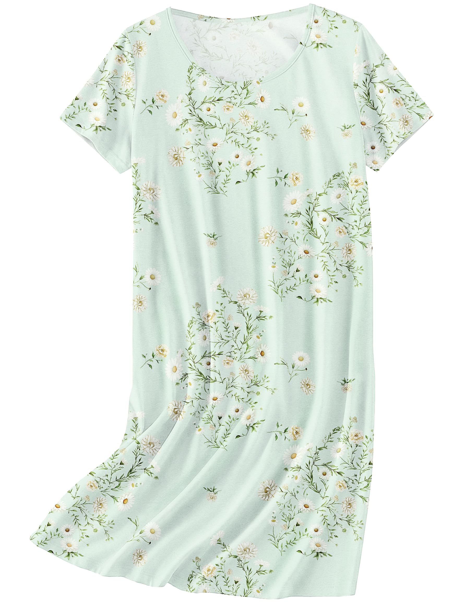 Ekouaer Nightgowns for Women Cotton Sleepshirts Short Sleeve Nightshirt Tshirt Night Gown Casual Sleepdress Comfy Nightdress