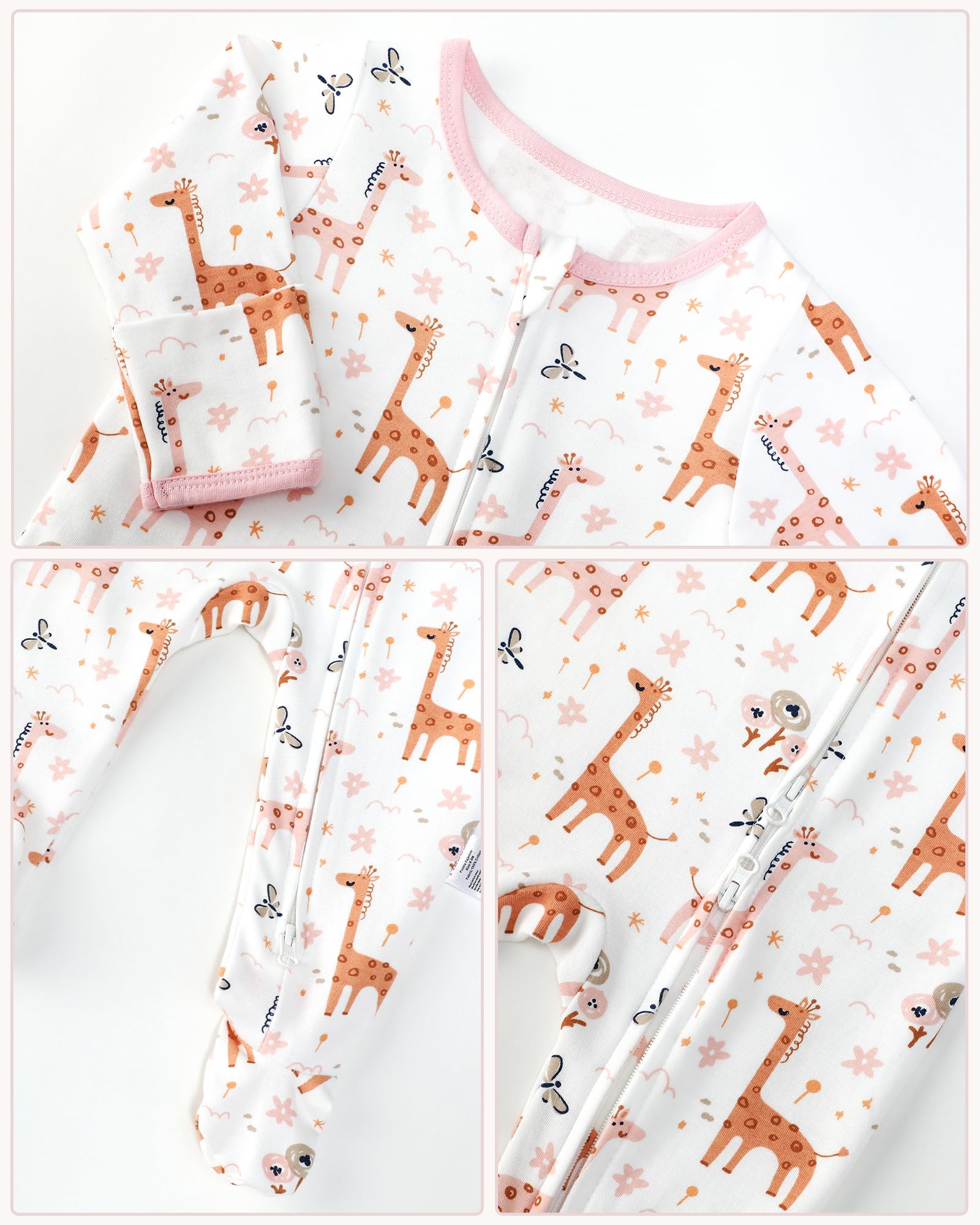 Baby Sleepers 3Pcs 100% Cotton Pajamas for Newborn 0-3 3-6 6-9 Months Boys Girls Clothes Sleep 'N Play Footed PJs