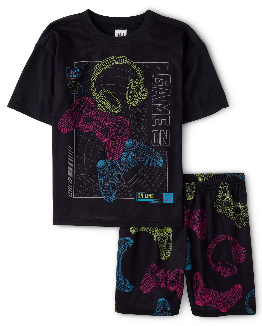 The Children's Place boys Short Sleeve Top and Shorts,2 Piece Pajama Set
