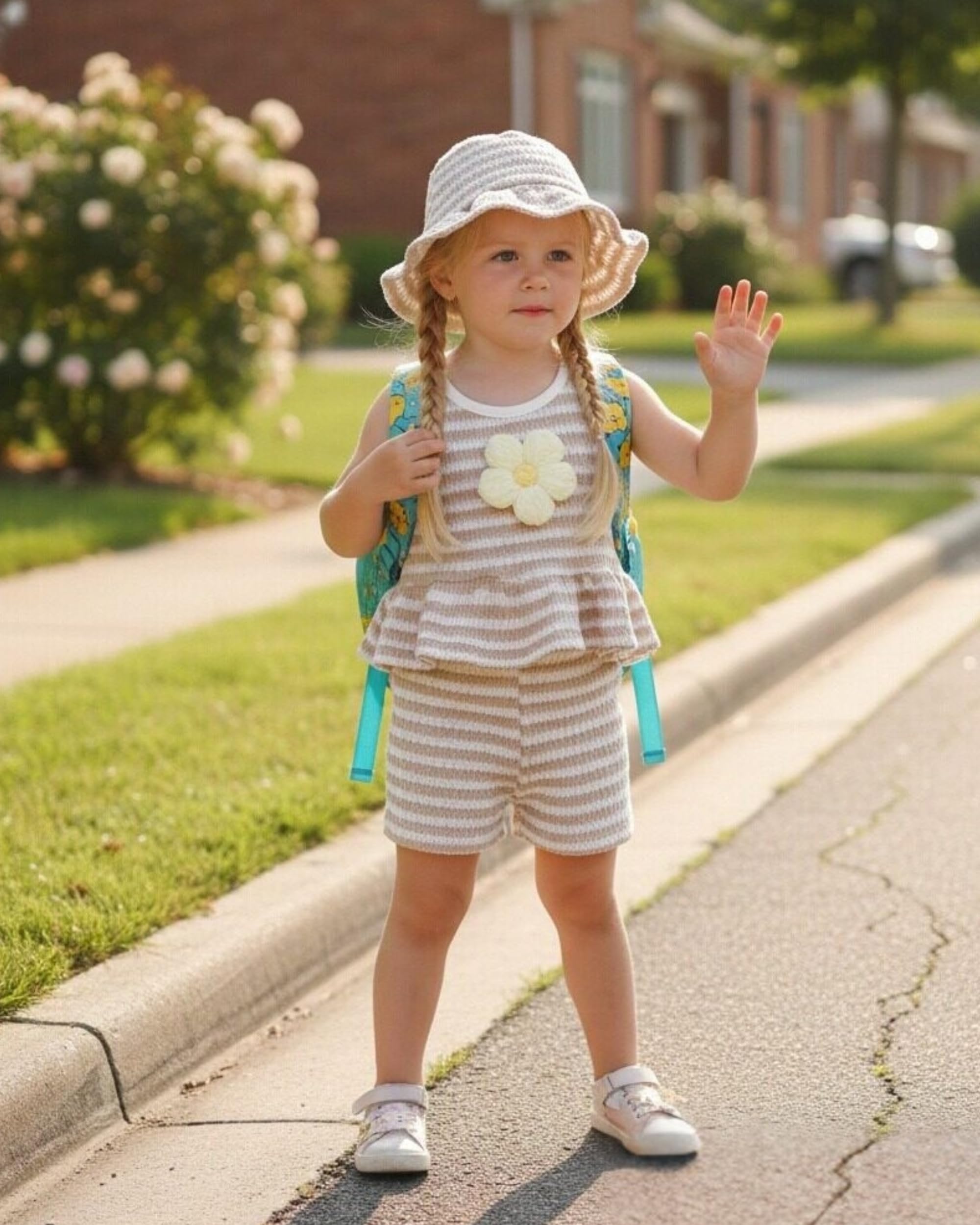 SODLON Baby Girl Clothes Infant Toddler Summer Outfits Clothing Sleeveless Ruffle Tank Top Shorts Sets with Hat for Girls WEBE CLOTHING