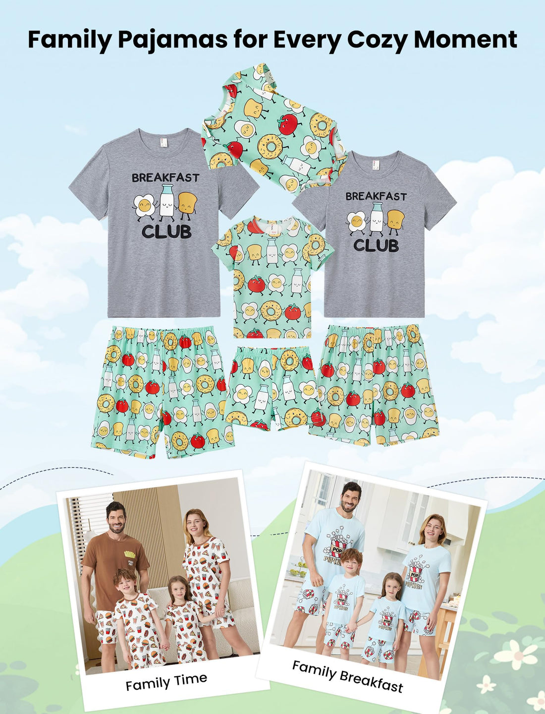 PATPAT Family Matching Short Sleeve Pajama Sets - Perfect for Family Photos & Holiday Celebrations WEBE CLOTHING