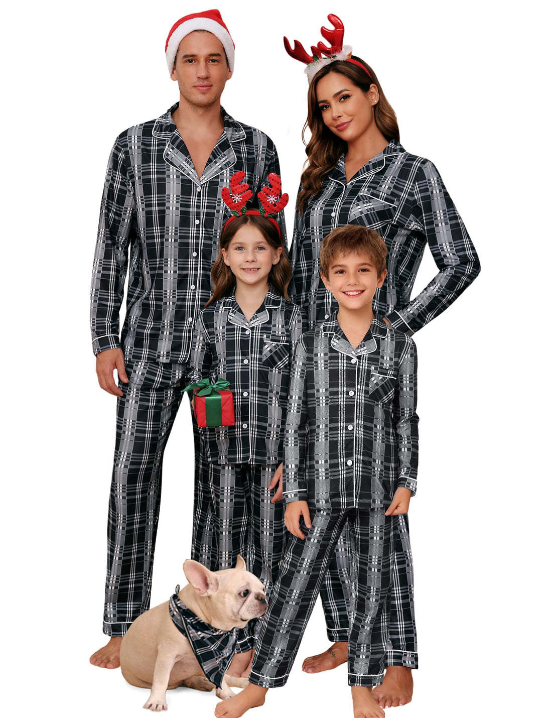iClosam Christmas Family Matching Pajamas Long Sleeve Button Down Pj Set Festival Party Sleepwear
