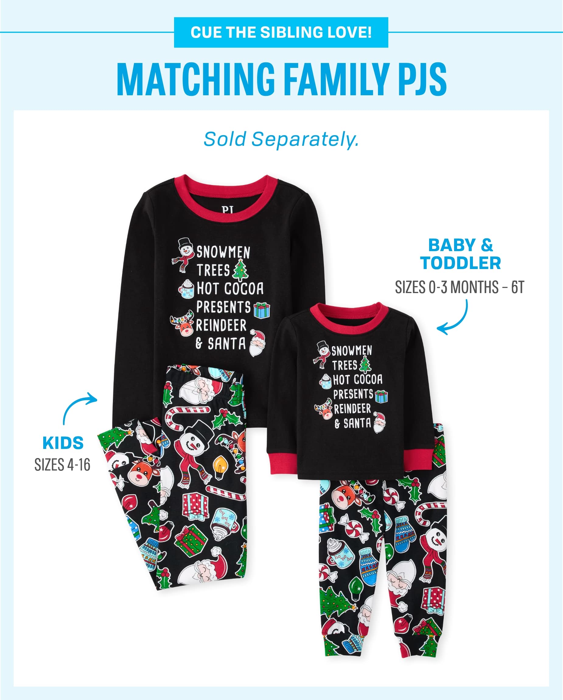 The Children's Place Kids' Family Matching, Festive Christmas Pajama Sets, Cotton WEBE CLOTHING