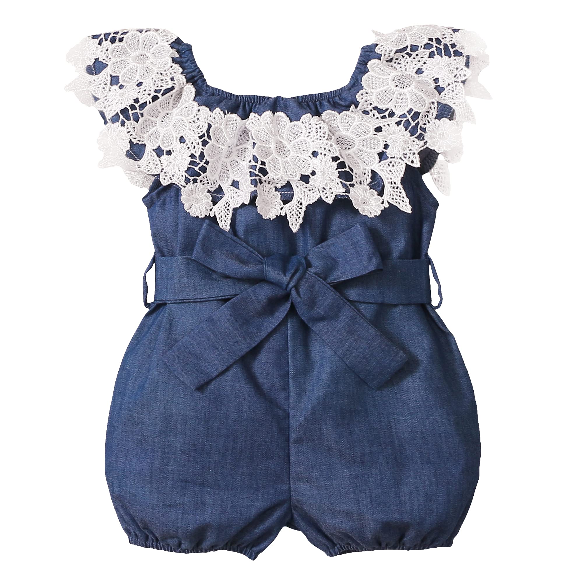 XUANHAO Baby Girl Clothes Summer Romper Outfits for Girls Cute Infant Toddler One-Piece Jumpsuit Ruffle Shorts Sets 6M-3Y WEBE CLOTHING