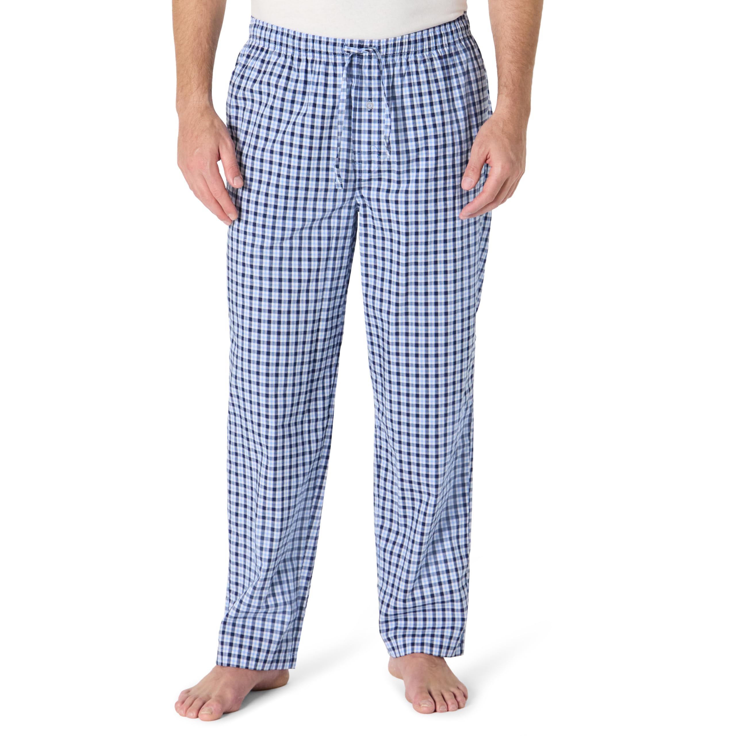 Amazon Essentials Men's Cotton Poplin Straight-Fit Pajama Pants with Pockets, Elastic Waist, Drawstring WEBE CLOTHING