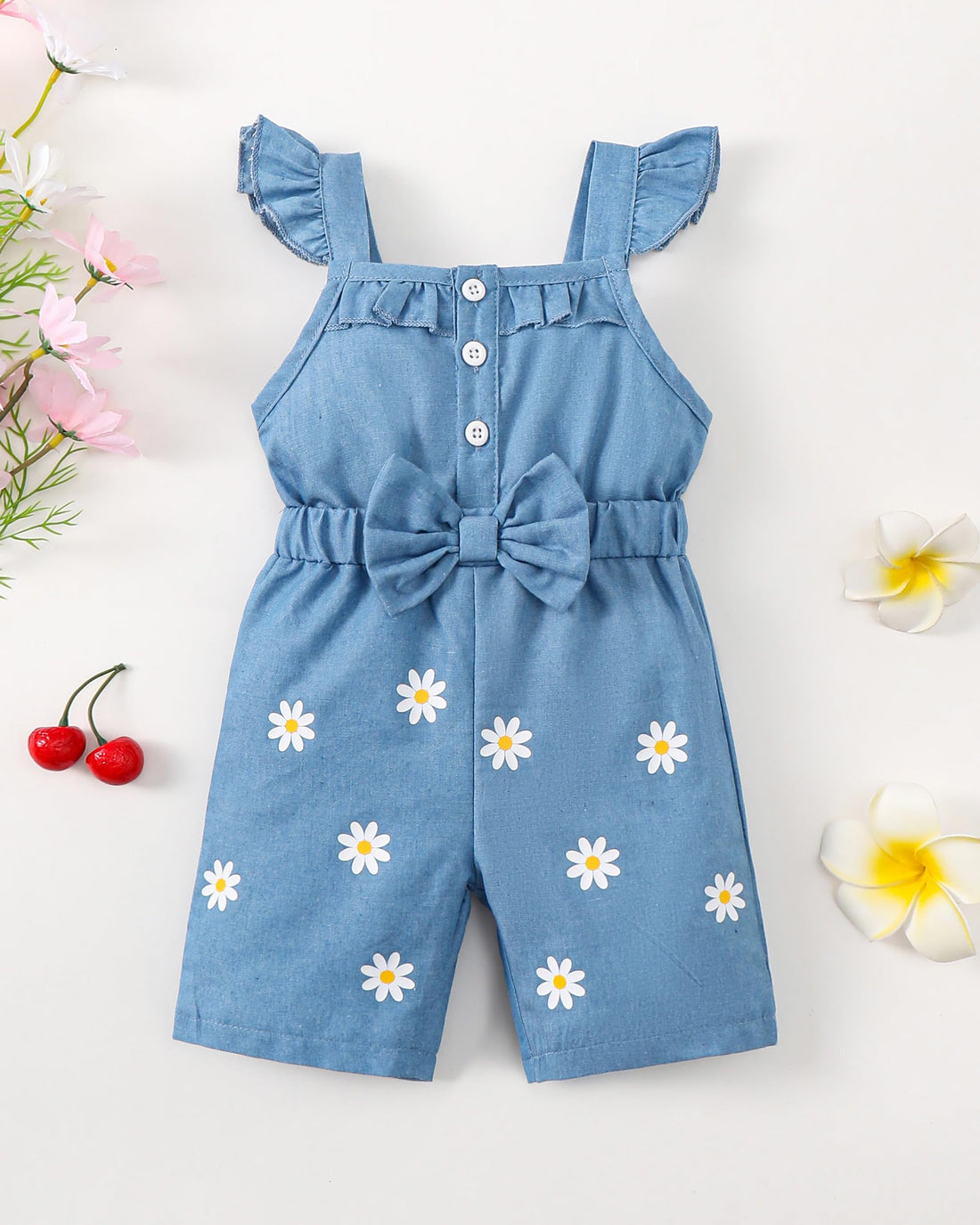XUANHAO Baby Girl Clothes Summer Romper Outfits for Girls Cute Infant Toddler One-Piece Jumpsuit Ruffle Shorts Sets 6M-3Y WEBE CLOTHING