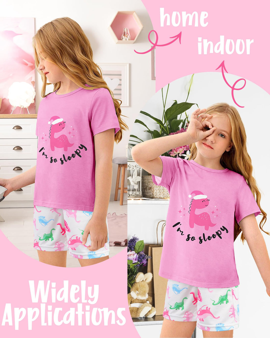 Sylfairy Girls Pajamas Short Sleeve Toddler Girls Summer Short Sets Sleepwear Clothes Kids Pajamas