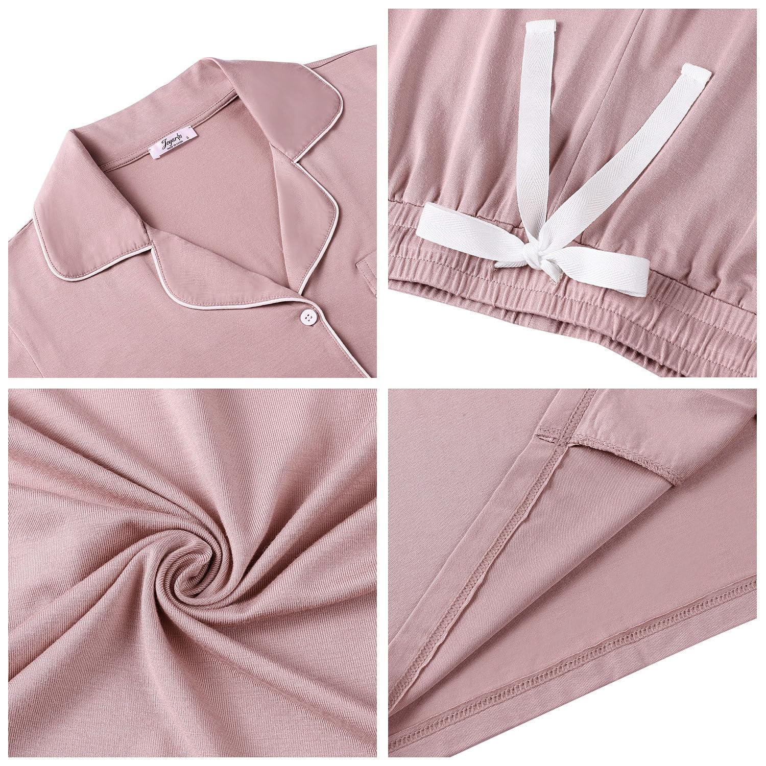 Joyaria Women's Cooling Bamboo Viscose Pajamas Shorts Set Button Front | Moisture Wicking, Cool & Lightweight, Breathable PJs for Night Sweats