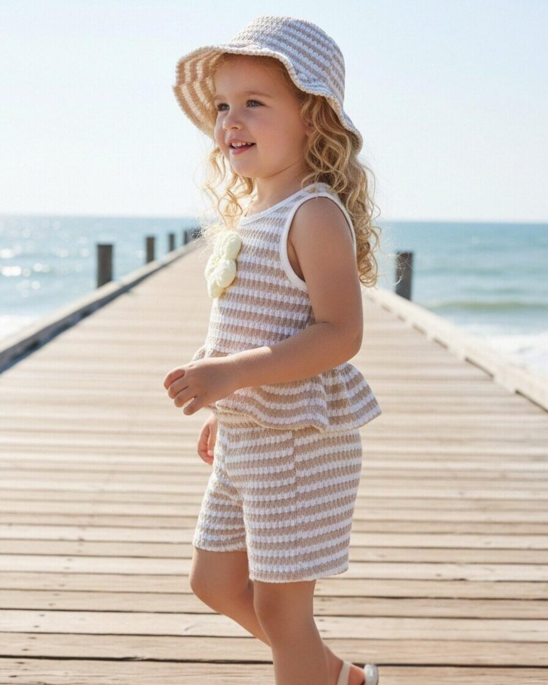 SODLON Baby Girl Clothes Infant Toddler Summer Outfits Clothing Sleeveless Ruffle Tank Top Shorts Sets with Hat for Girls WEBE CLOTHING