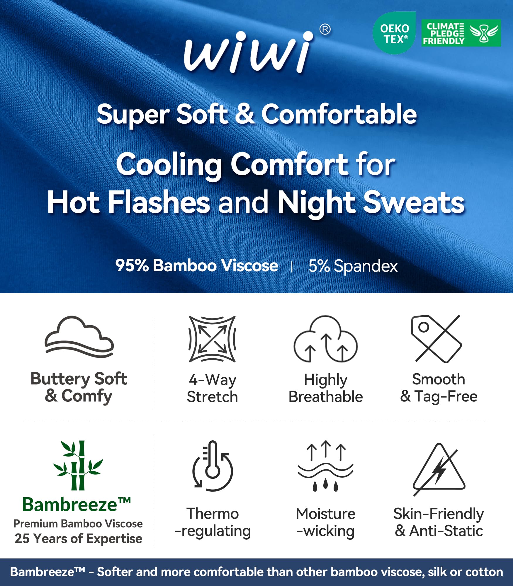 WiWi Tank Nightgown for Women Soft Comfy Sleeveless Sleep Gowns Viscose from Bamboo Cooling Sleepwear S-XXL WEBE CLOTHING