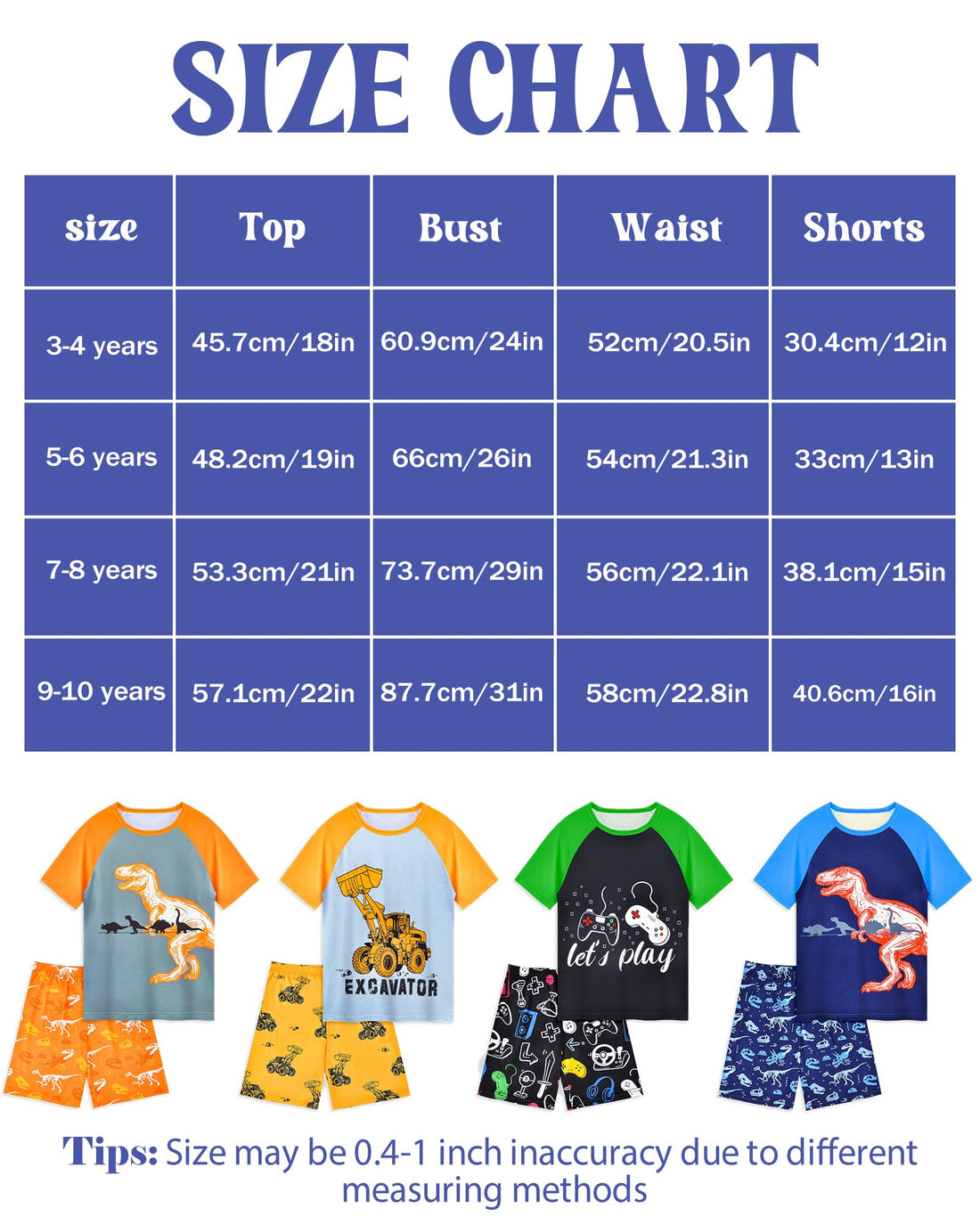 PASHOP Boys Pajamas Little Boys Summer Pajamas 2 Piece Short Sleeve Top and Shorts Sets Kids Pjs Sleepwears 3-10 Years