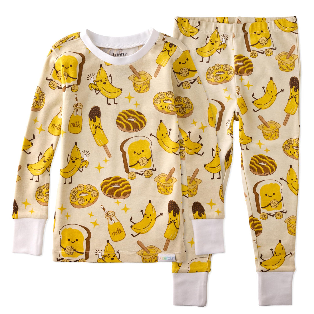 Butterblu Zen Snug-fit 2-Piece Pajamas 100% Organic Cotton Long Sleeve for Boys & Girls