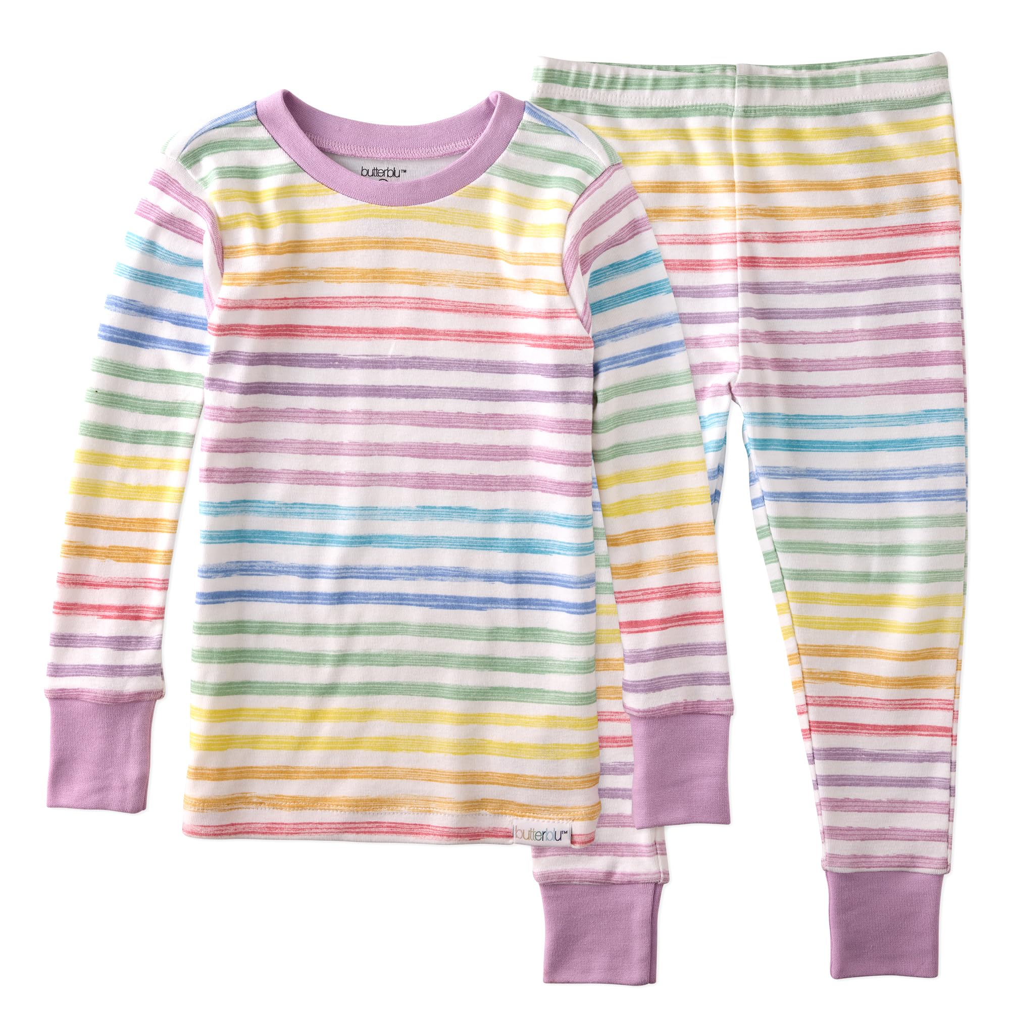Butterblu Zen Snug-fit 2-Piece Pajamas 100% Organic Cotton Long Sleeve for Boys & Girls
