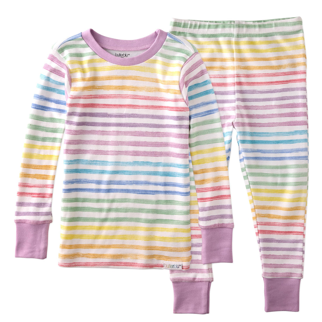 Butterblu Zen Snug-fit 2-Piece Pajamas 100% Organic Cotton Long Sleeve for Boys & Girls