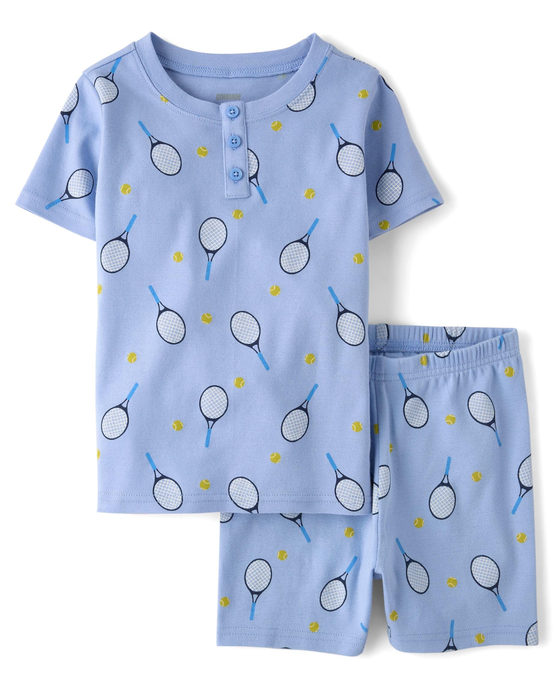 Gymboree Boys' 100% Cotton Short Sleeve Top and Shorts, Gymmies Pajama Set