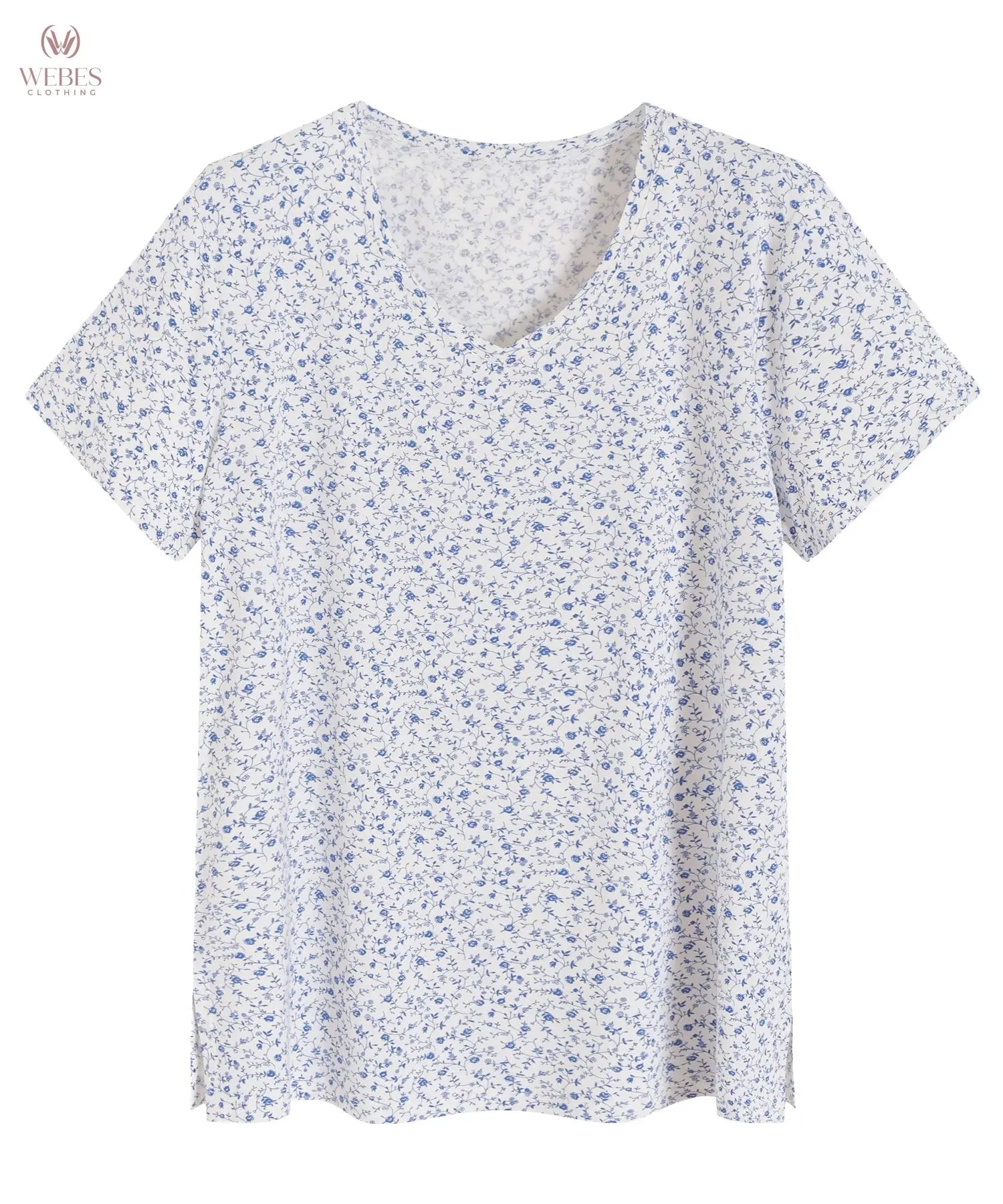 Latuza Women's Viscose Sleep T-Shirt V-Neck Pajamas Top