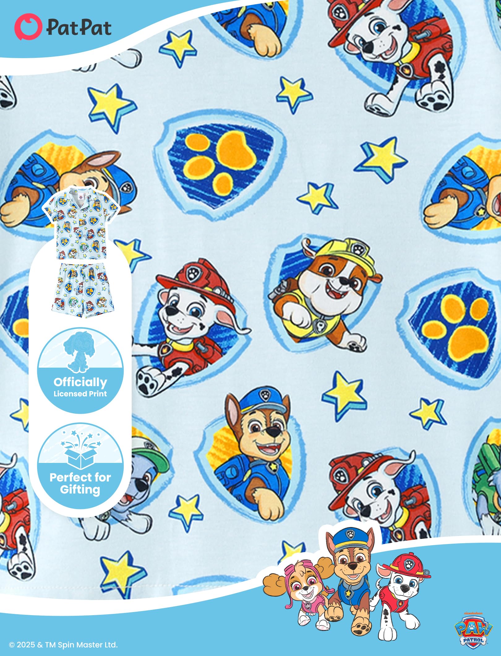 Paw Patrol Garfield SpongeBob Family Matching Classic Short Sleeve Cartoon Graphic Pajama Family Outfit
