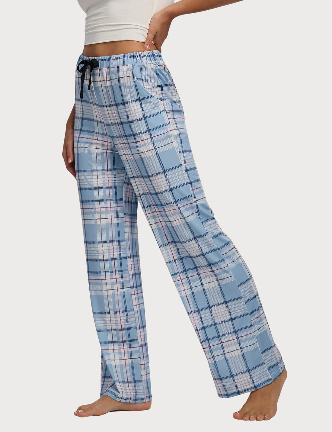 Women Pajama Pants 3-Pack Plaid Sleep Lounge PJ Bottoms with Pockets