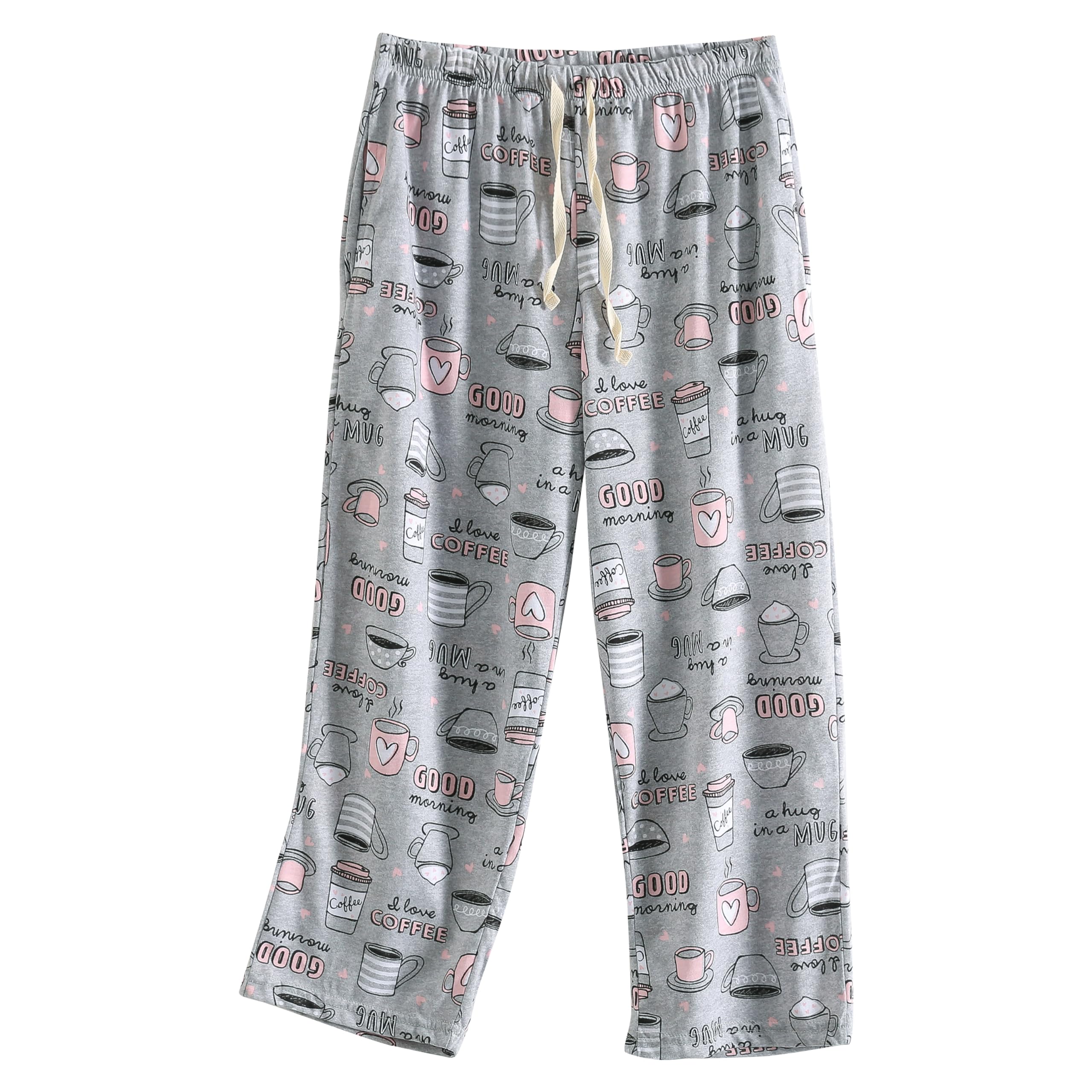 PNAEONG 3 Pack Women Pajama Pants Capri Length Drawstring Pj Bottoms Sleep Lounge Pants with Pockets S-3XL