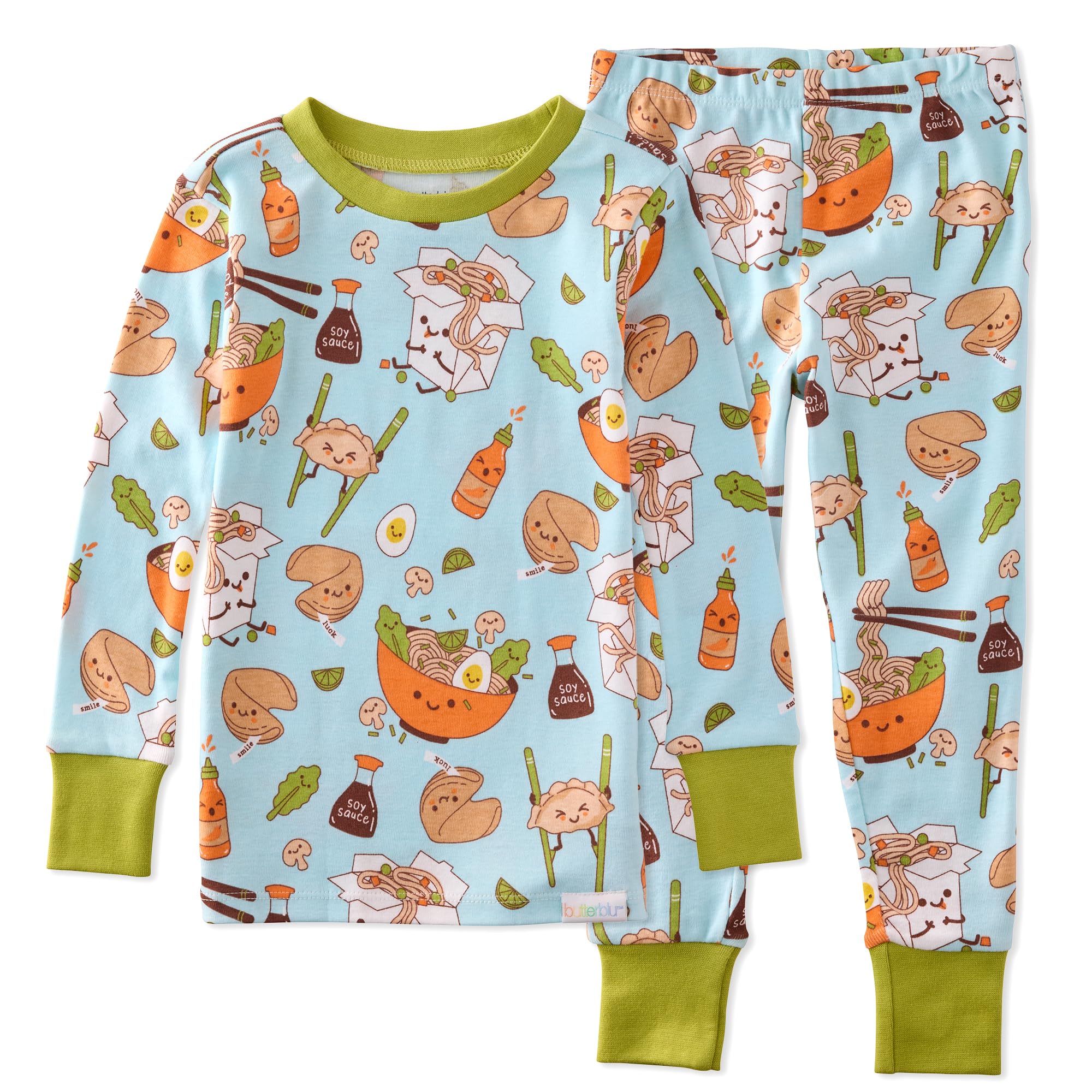 Butterblu Zen Snug-fit 2-Piece Pajamas 100% Organic Cotton Long Sleeve for Boys & Girls