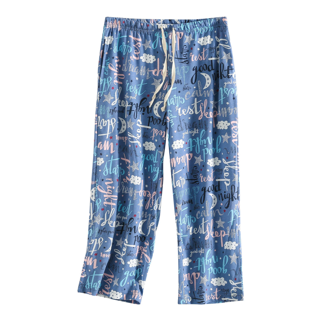 PNAEONG 3 Pack Women Pajama Pants Capri Length Drawstring Pj Bottoms Sleep Lounge Pants with Pockets S-3XL