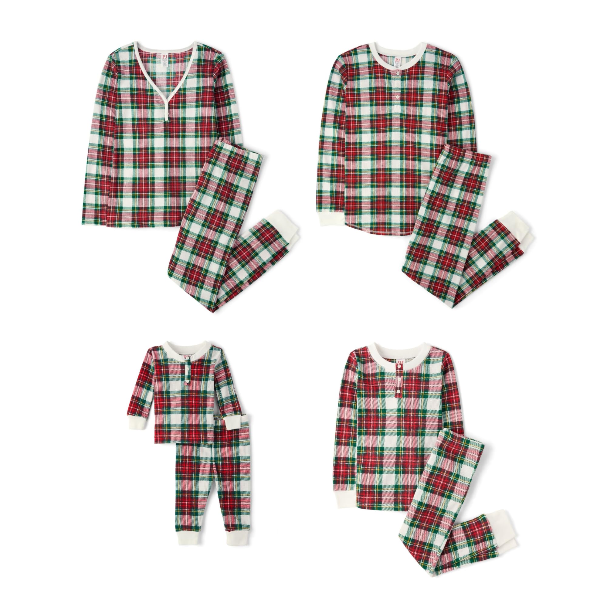 The Children's Place Family Matching, Plaid Waffle 2 Piece Pajama Sets WEBE CLOTHING