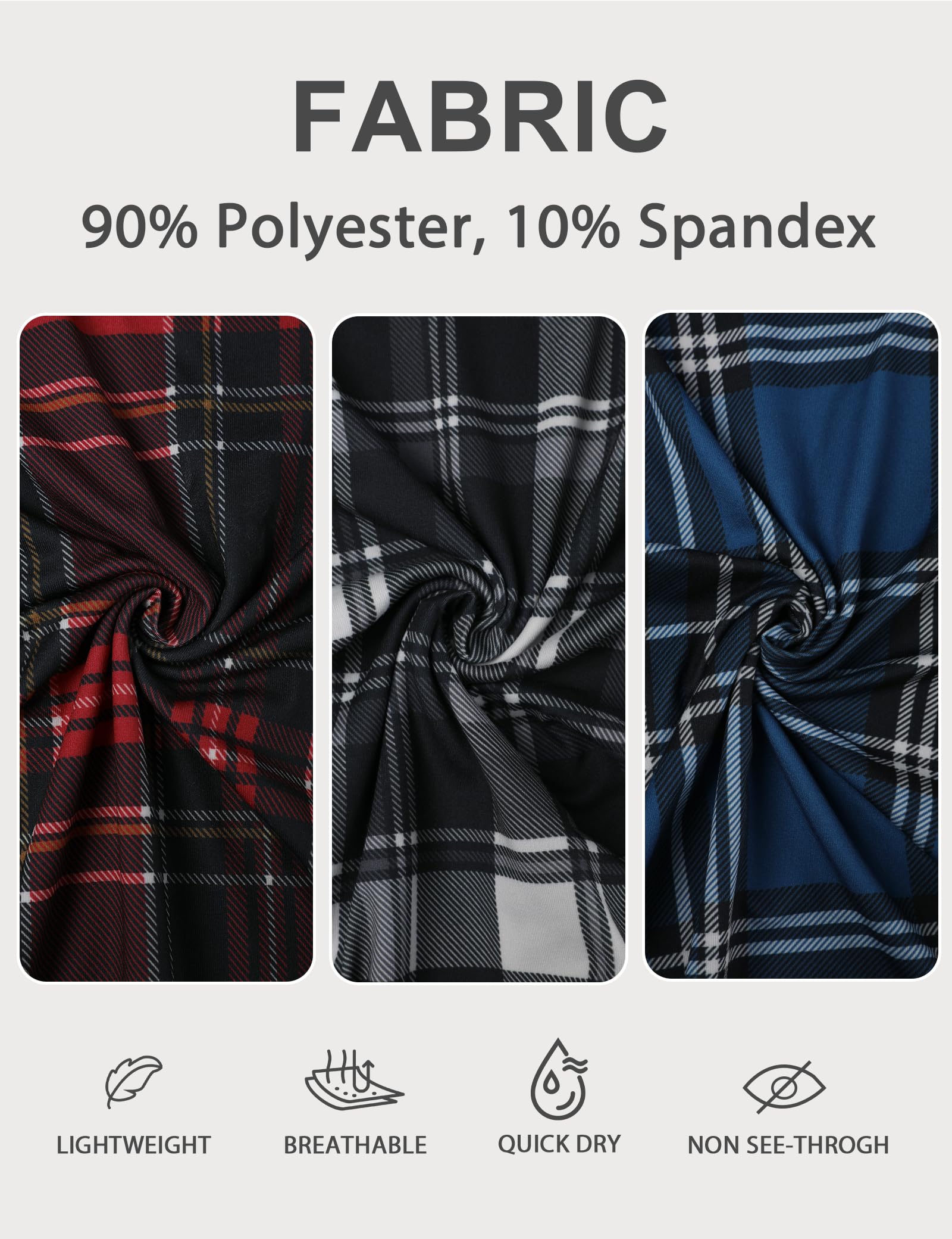 Women Pajama Pants 3-Pack Plaid Sleep Lounge PJ Bottoms with Pockets