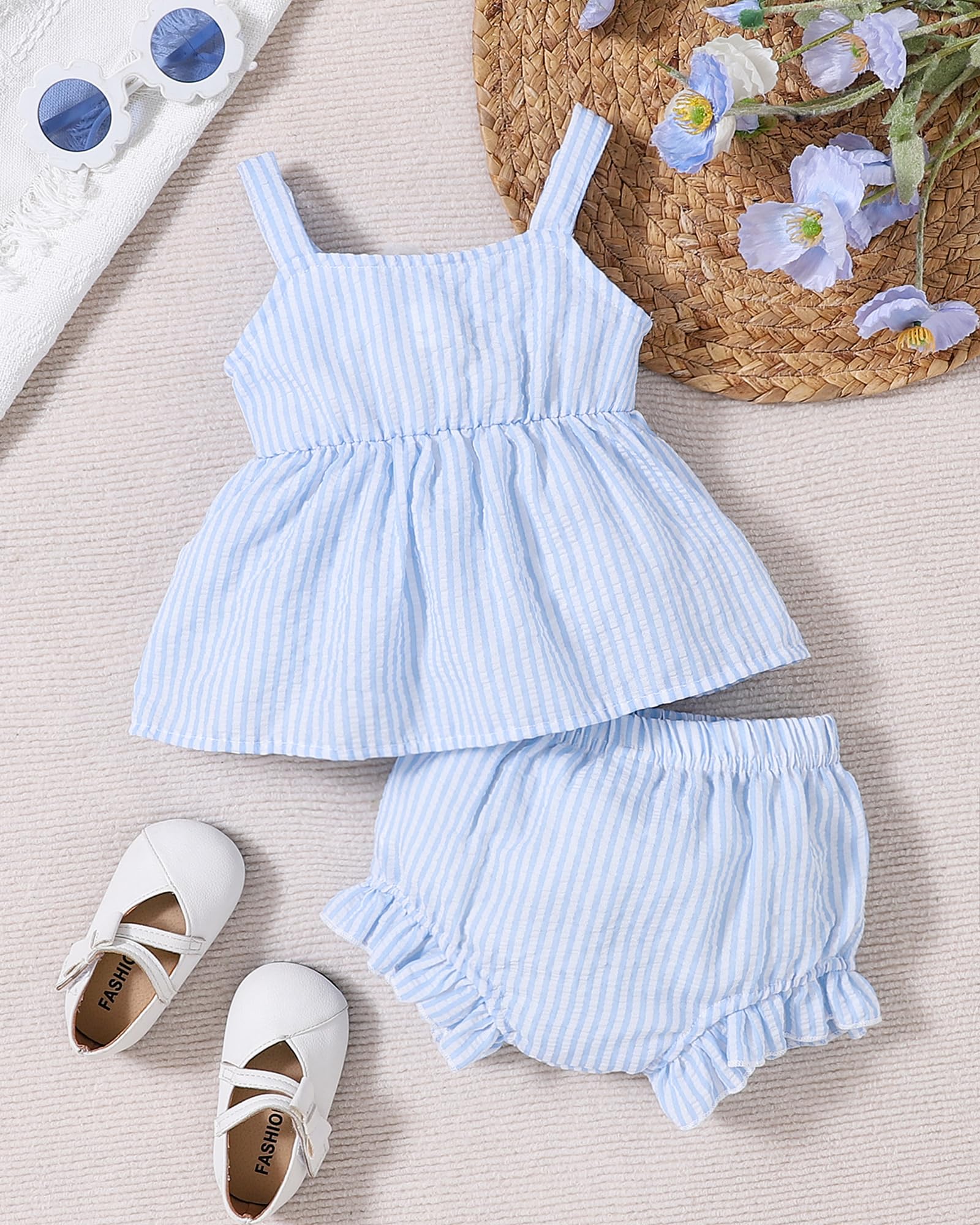 Newborn Baby Girl Clothes Summer Outfits Infant Ruffle Sleeveless Cute Bow Tank Tops 3 6 12 18 Months WEBE CLOTHING
