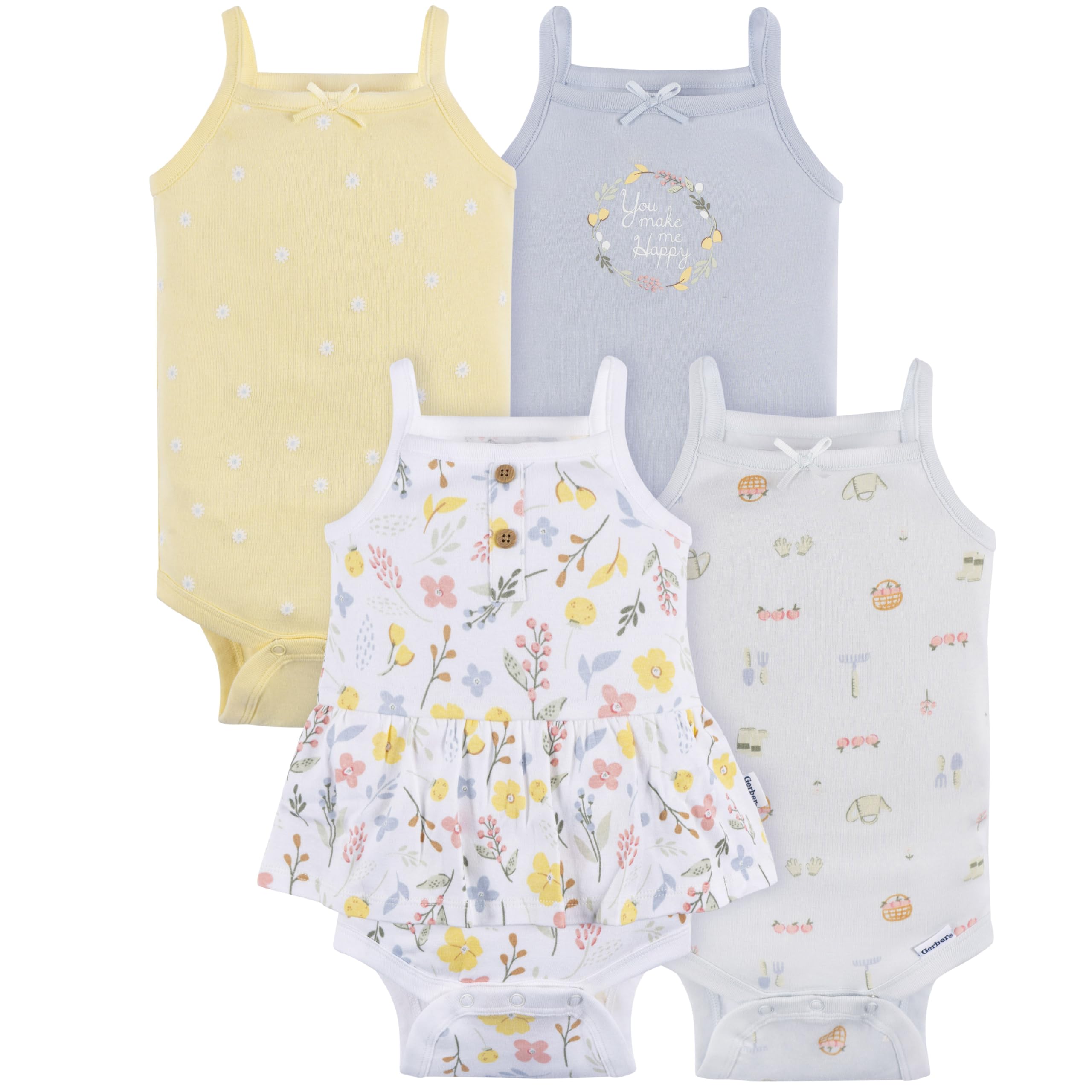 Gerber Baby Girls Multi-Pack Sleeveless Onesies Bodysuit WEBE CLOTHING