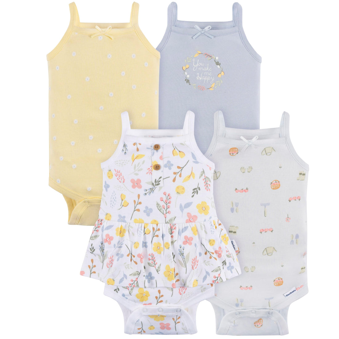 Gerber Baby Girls Multi-Pack Sleeveless Onesies Bodysuit WEBE CLOTHING