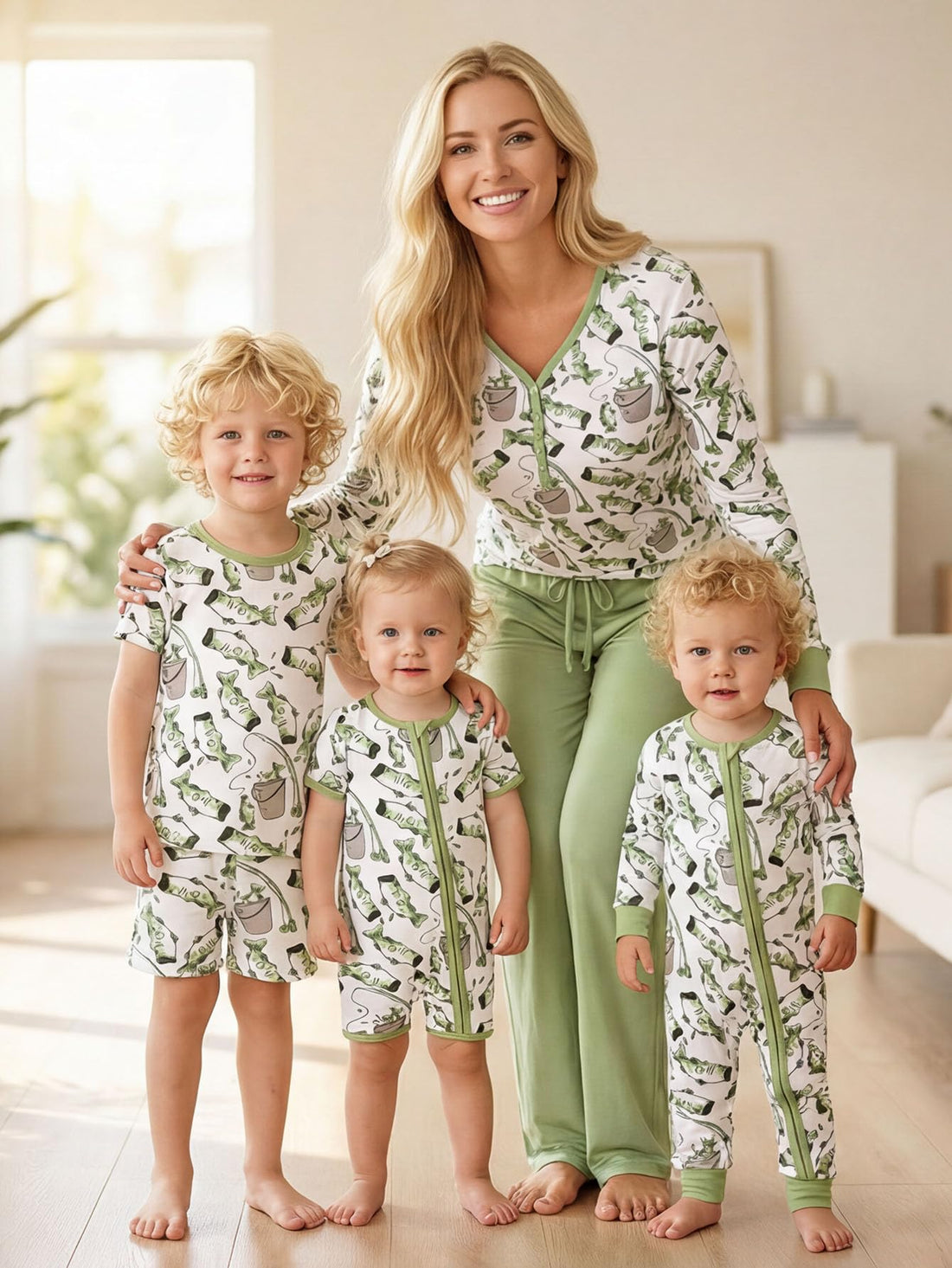 MOSSRIVER Family Pajamas Matching Sets Long Sleeve Henley Shirts Button Down Graphic Tops Cute Pjs Pants Sets Holiday Outfits