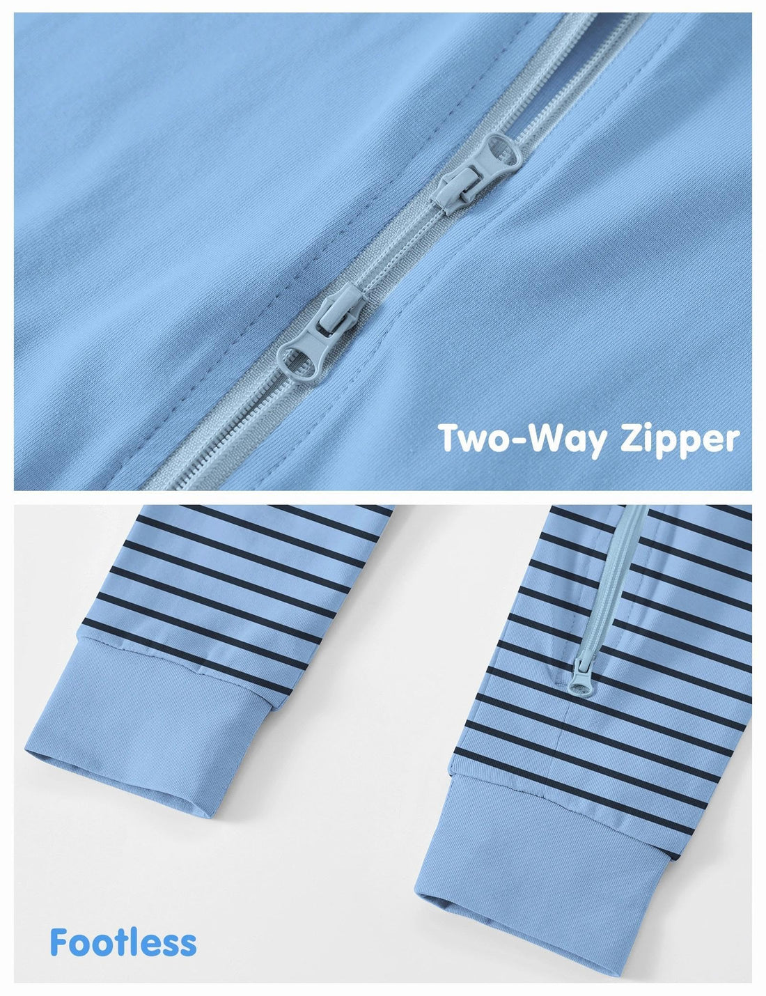 Jimonda Baby Romper 2 Pack Short Sleeve Pajamas Footless Sleepers Baby Boys Girls 2 Way Zipper Pjs Sleep and Play Clothes