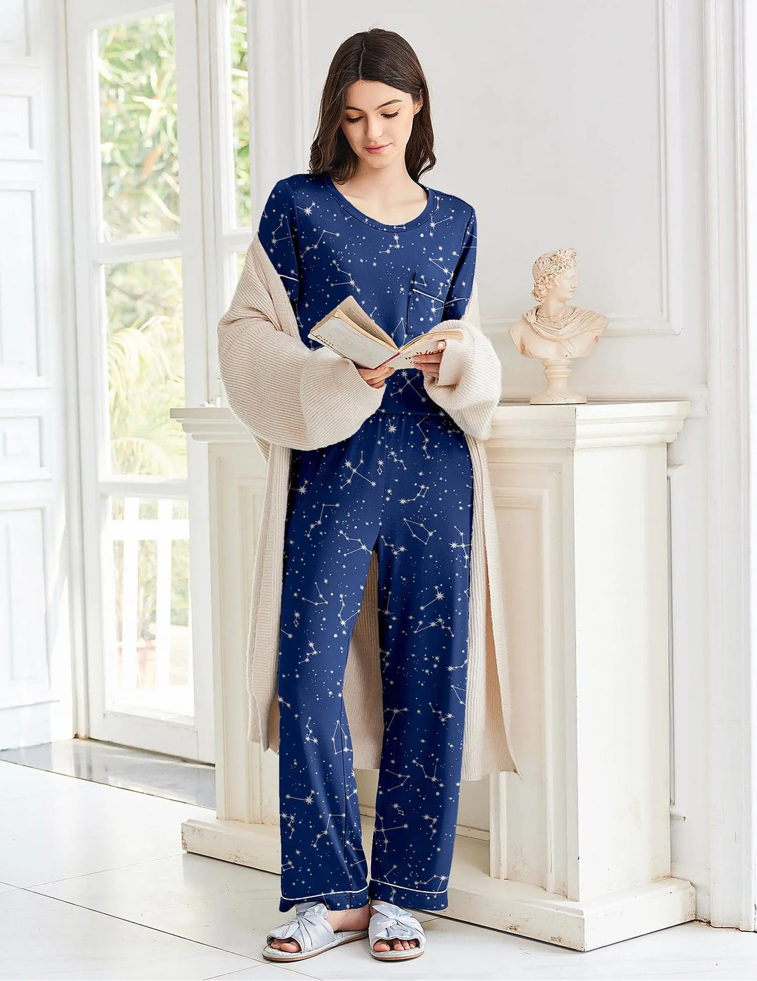 Ekouaer Womens Pajama Sets 2 Piece Pjs Sleepwear Comfy Lounge Set | Short Sleeve Top & Long Pants with Pockets,Soft Lightweight Stretchy Fabric,Summer Loungewear,Gift for Wife,Mom,Friends WEBE CLOTHING