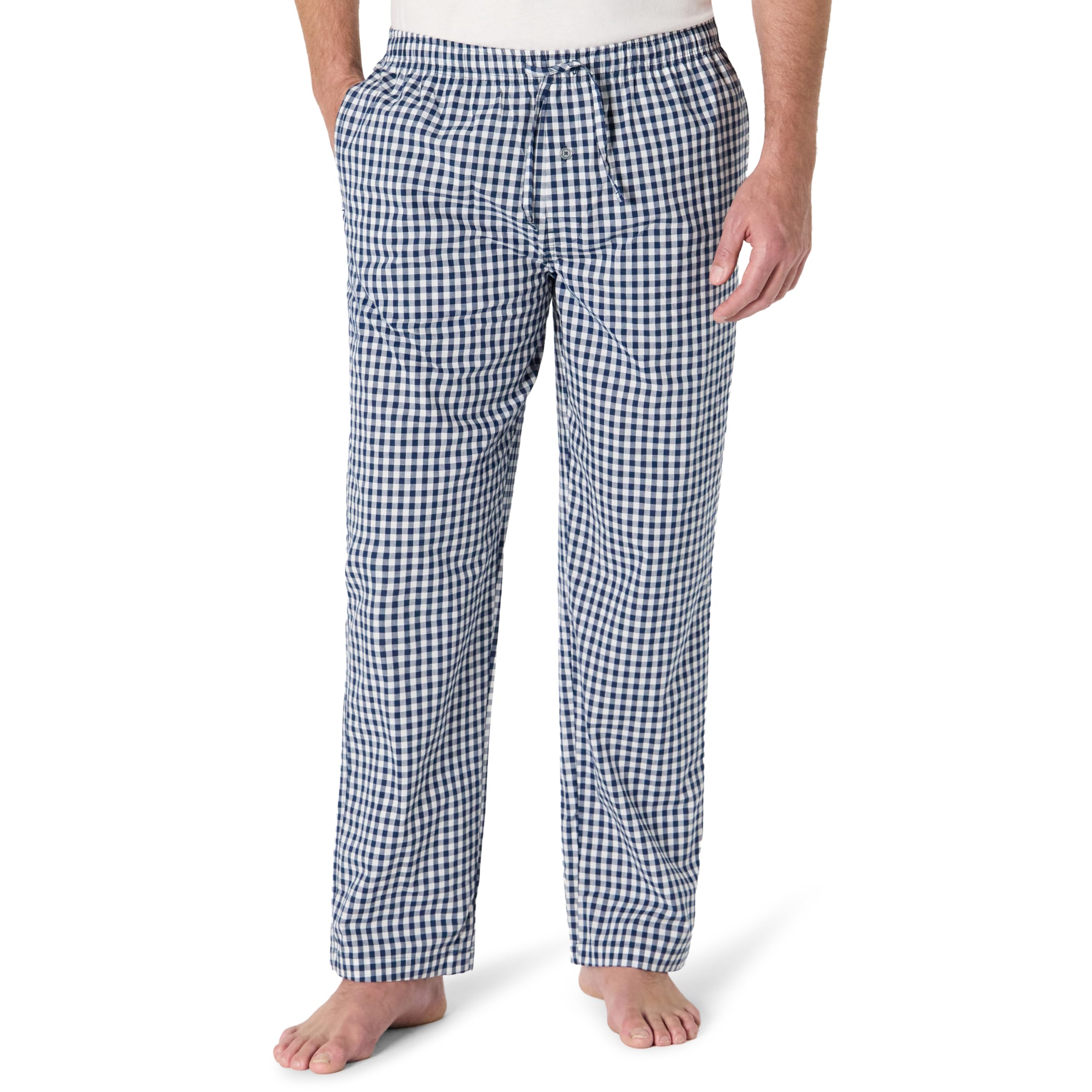Amazon Essentials Men's Cotton Poplin Straight-Fit Pajama Pants with Pockets, Elastic Waist, Drawstring WEBE CLOTHING