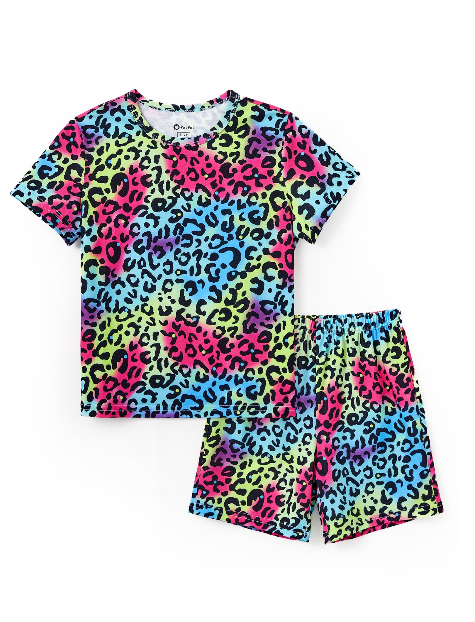 PATPAT Boys Pajamas Sets Short Sleeve T-Shirt and Shorts 2-Piece Sleepwear Graffiti Print Summer Loungewear for Kids