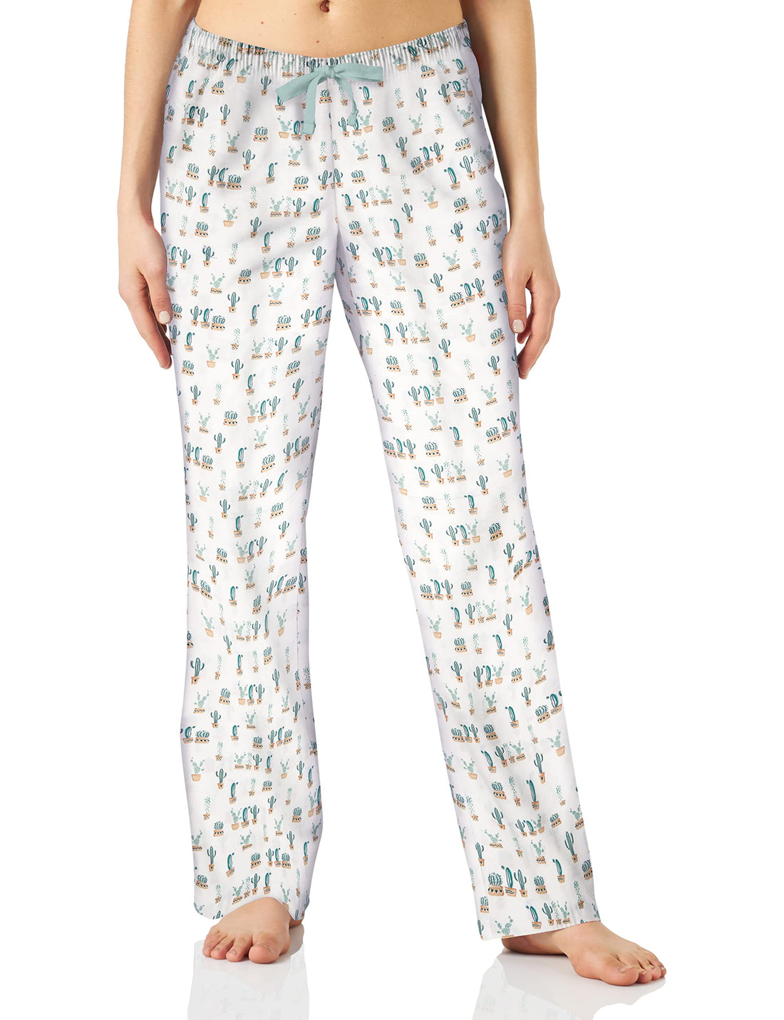 Amazon Essentials Women's Cotton Pajama Pants, Breathable Poplin Sleep Pant with Drawstring Elastic Waist
