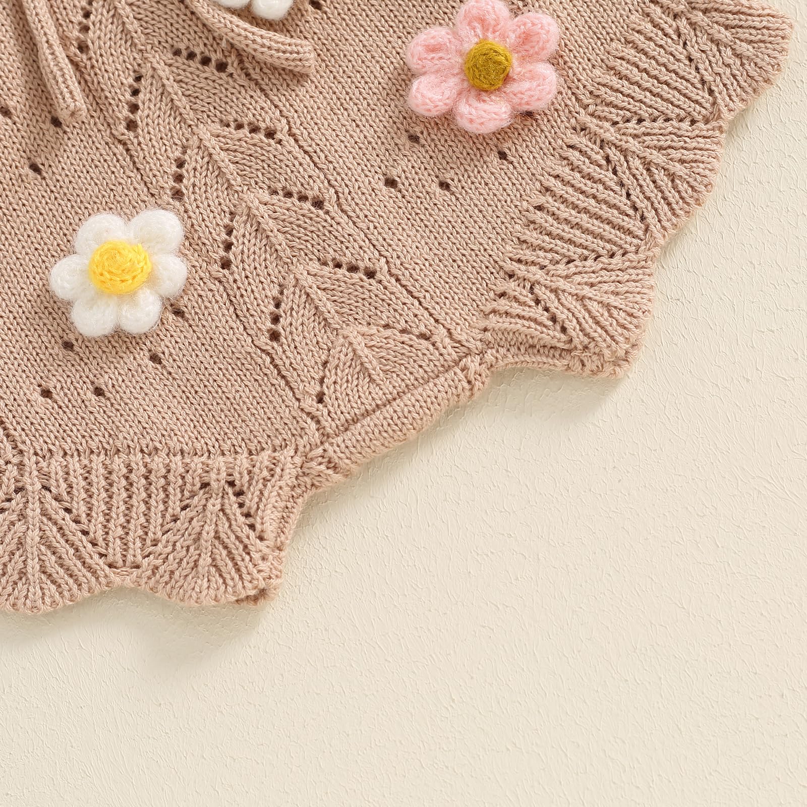 TheFound Toddler Baby Girls Knitted Outfit Tie-up Tank Top Elastic Waist Flower Shorts Summer Clothes 6 12 18 24 Months 2t 3t WEBE CLOTHING