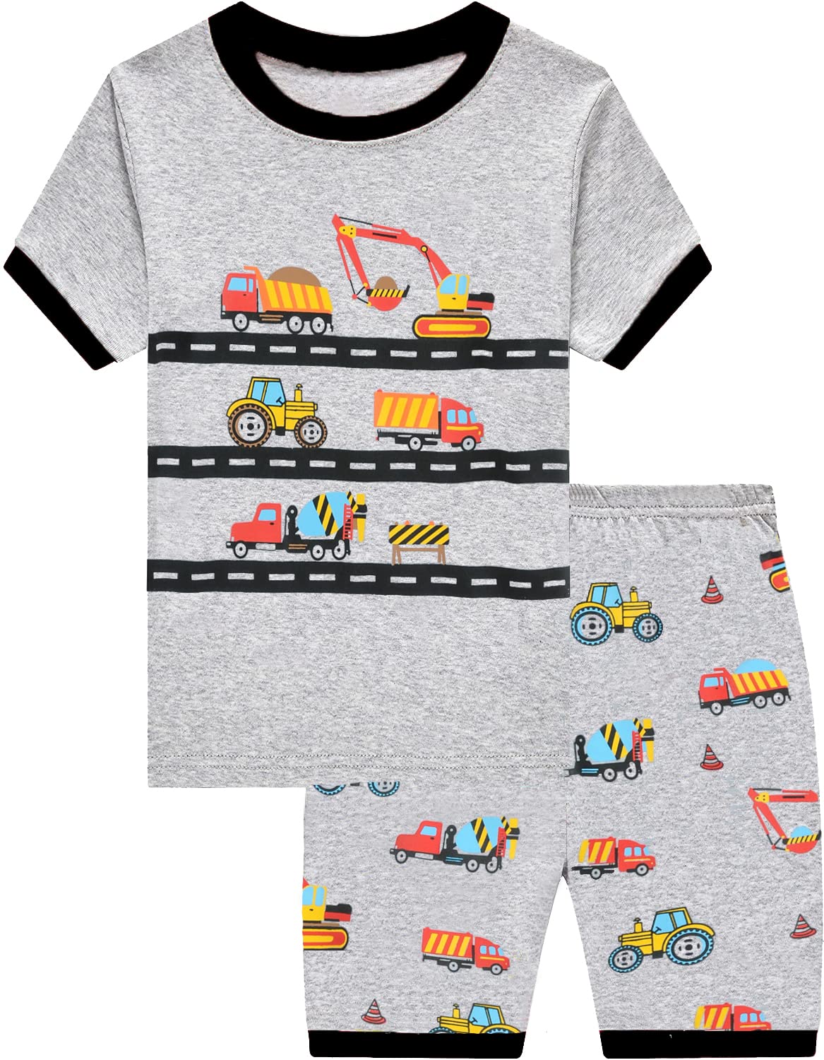 Little Hand Toddler Boys Pajamas Kids Dinosaur Summer PJS Monster Truck Boy Tractor Jammies Hockey Short Sets 2-7 Years