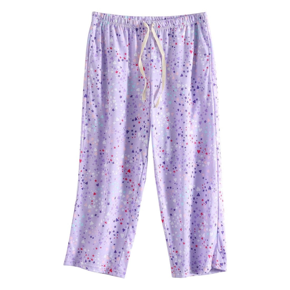 PNAEONG 3 Pack Women Pajama Pants Capri Length Drawstring Pj Bottoms Sleep Lounge Pants with Pockets S-3XL