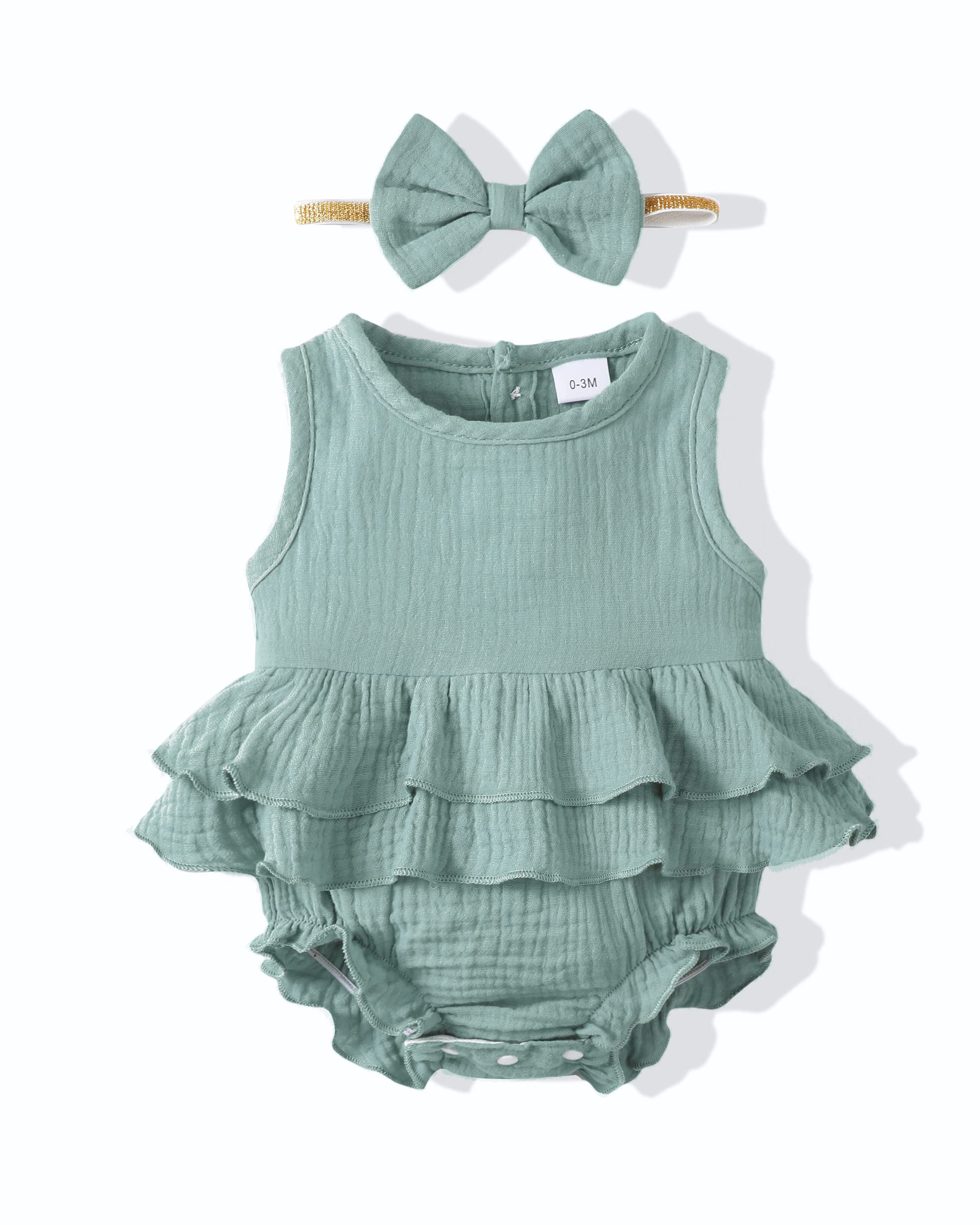 Renotemy Newborn Infant Baby Girl Clothes Rompers Summer Jumpsuits Short Sleeve Romper Infant Baby Clothes Girl WEBE CLOTHING