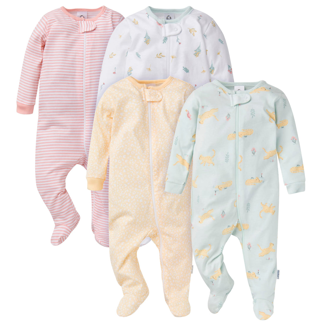 Gerber Baby-Girls 4 Pack Sleep 'N Play Footie