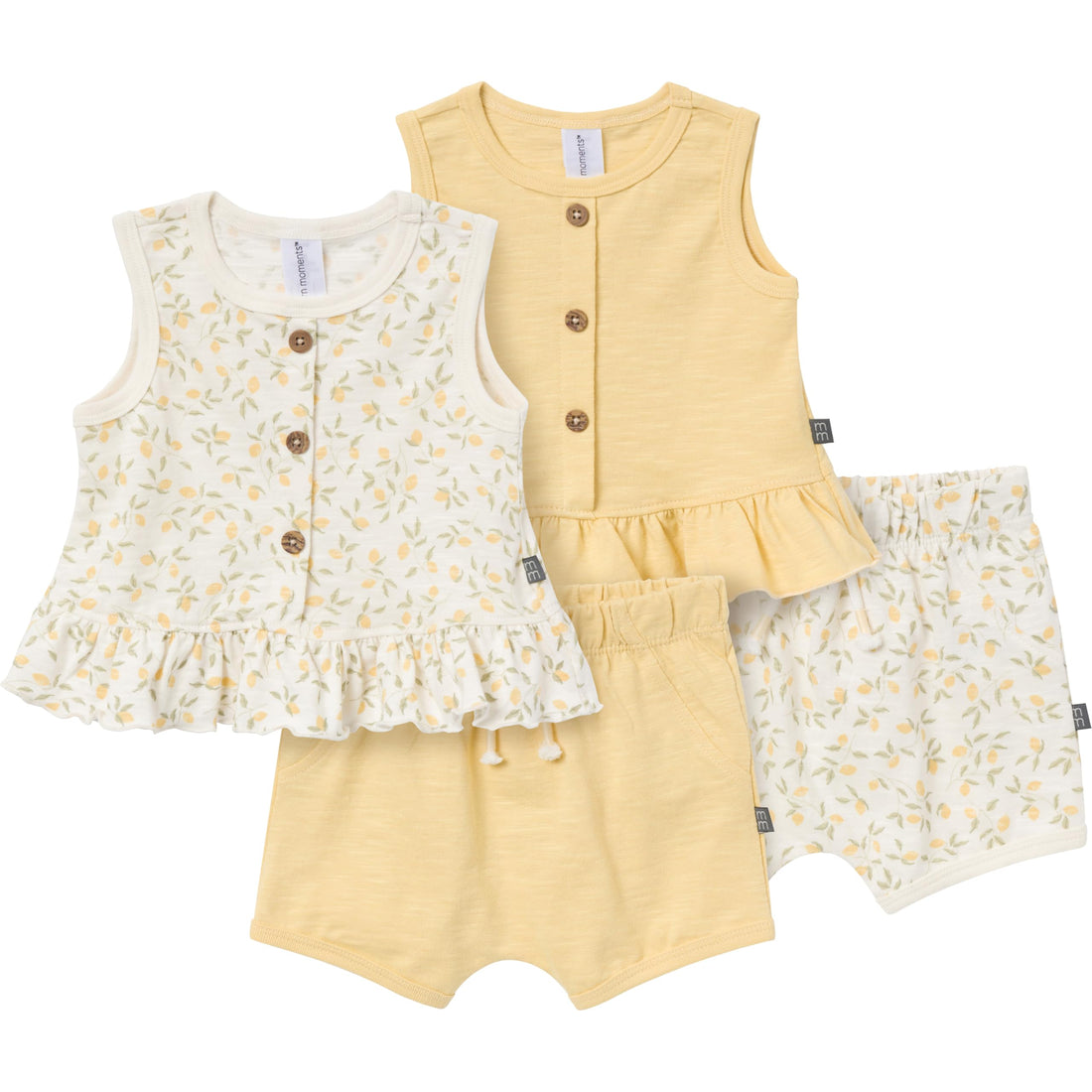 Modern Moments by Gerber Baby Girls 4-Pack Peplum Top & Short Set WEBE CLOTHING
