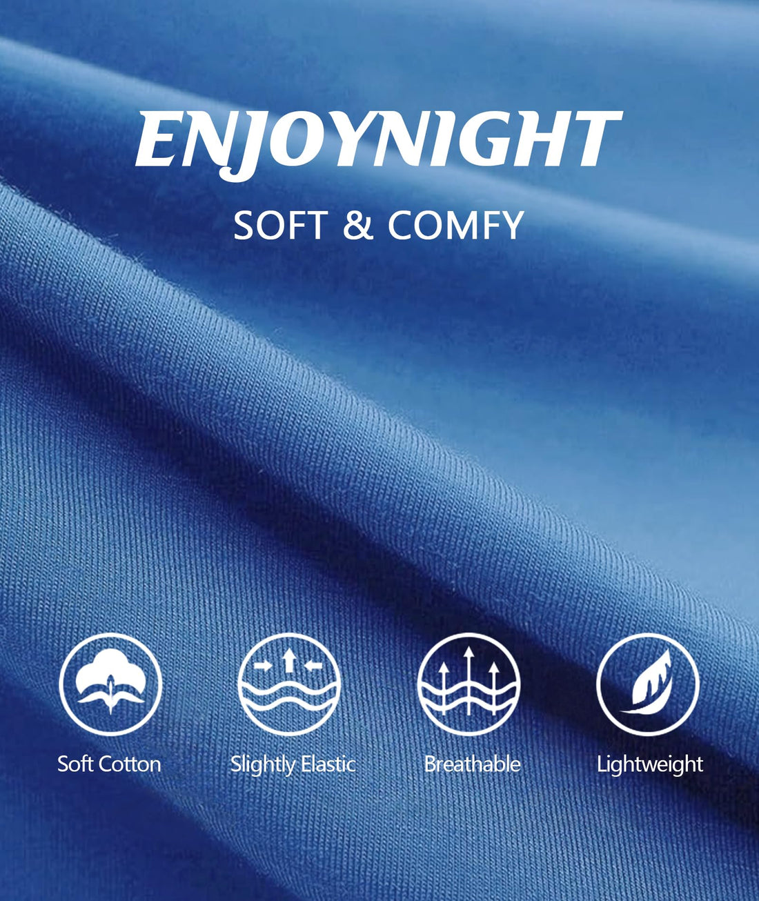 ENJOYNIGHT 2 Pack Womens Pajama Tops Cotton T-Shirt V-Neck Soft Sleep Pj Shirt Short Sleeves