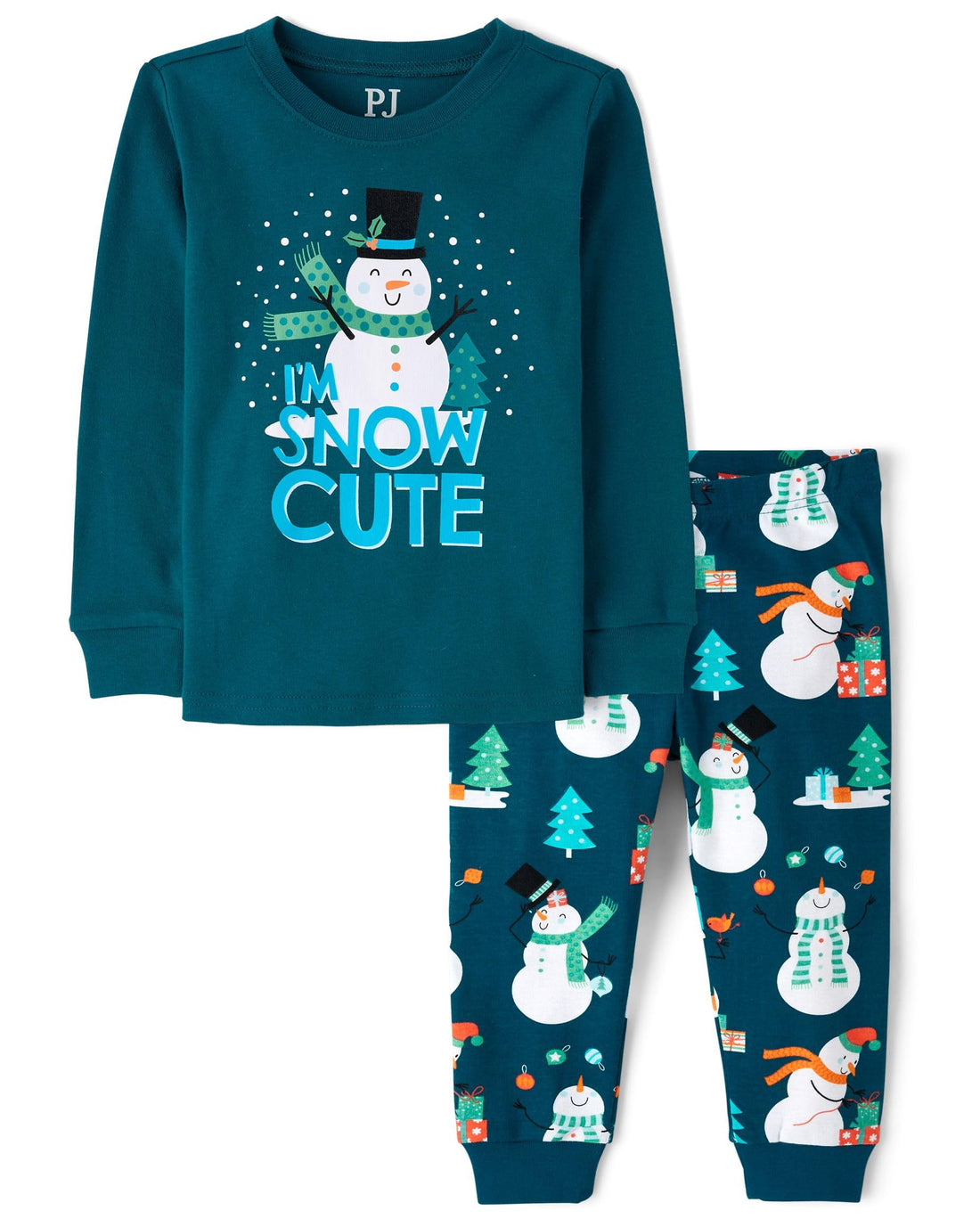 The Children's Place baby boys Button Long Sleeve Top and Pants Snug Fit 100% Cotton 2 Piece Pajama Set