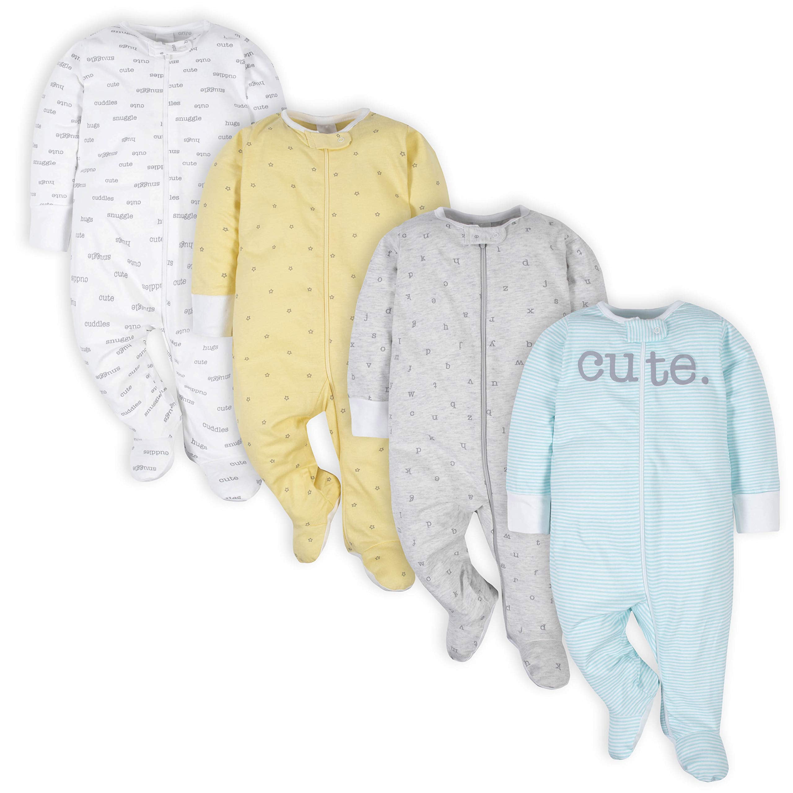 Gerber Baby Girls 4-Pack Sleep 'N Play Footie