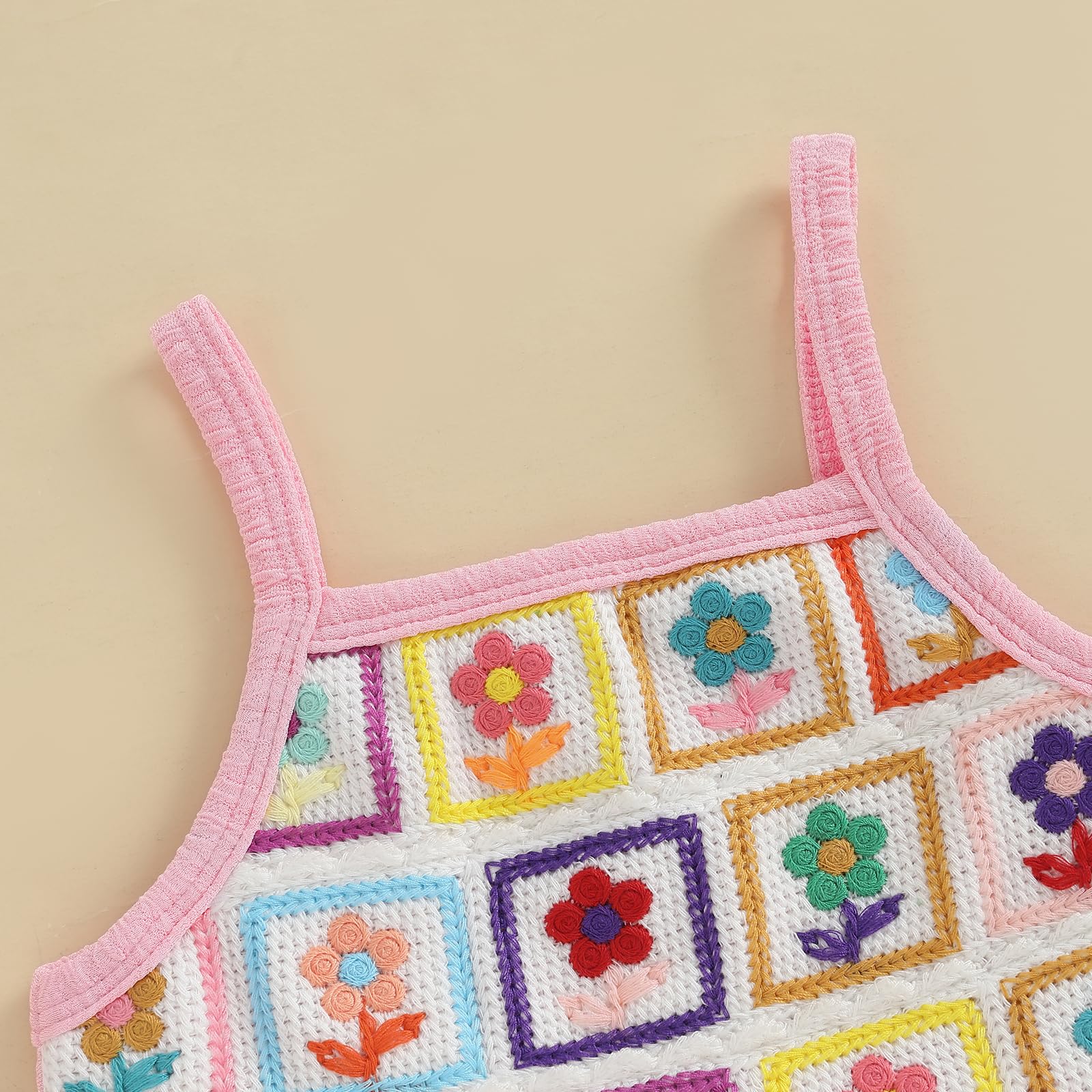 Baby Girl Outfits Crocheted Ruffled Camisole And Elastic Pants Set 6 12 18 24 Months 2 3 4 T WEBE CLOTHING