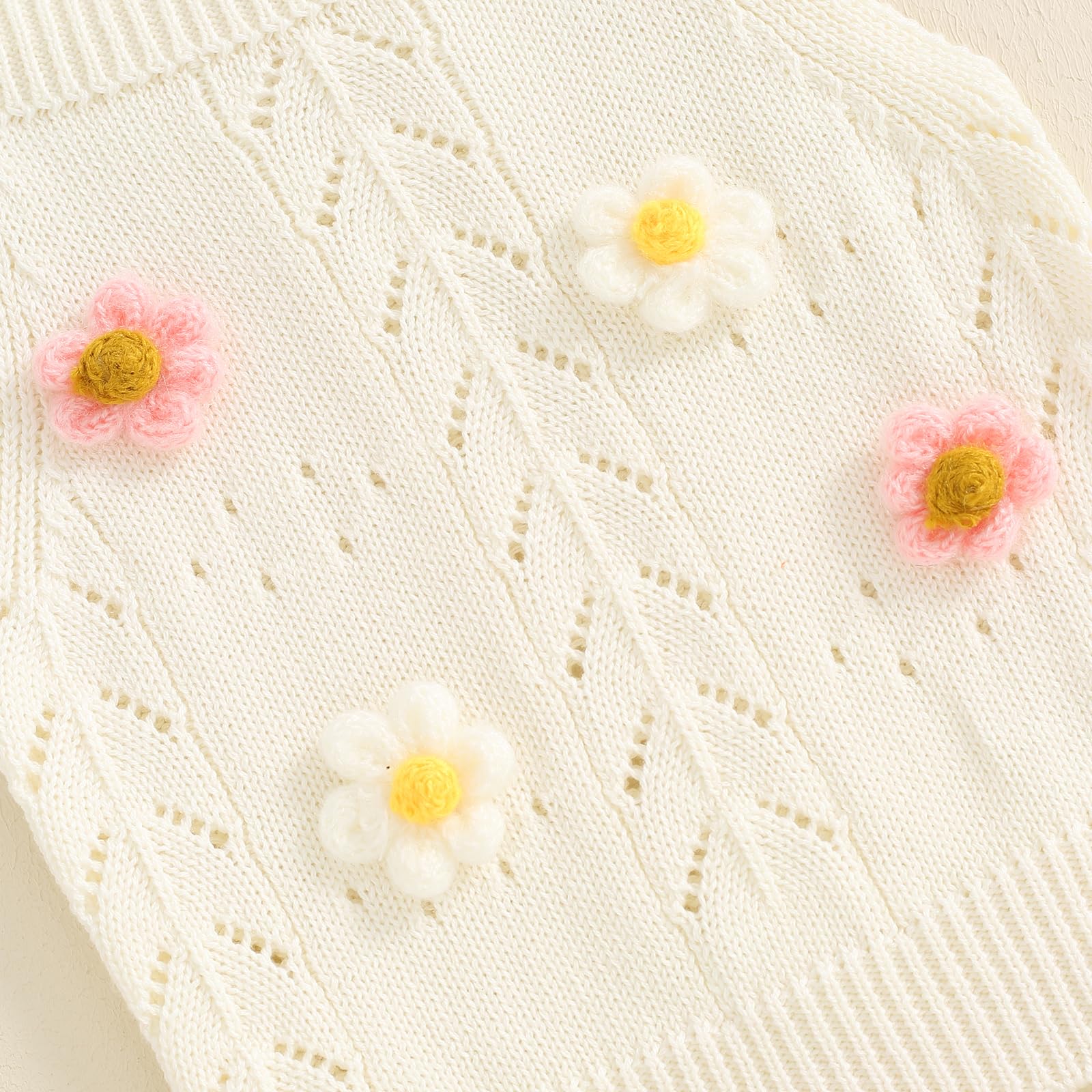 TheFound Toddler Baby Girls Knitted Outfit Tie-up Tank Top Elastic Waist Flower Shorts Summer Clothes 6 12 18 24 Months 2t 3t WEBE CLOTHING